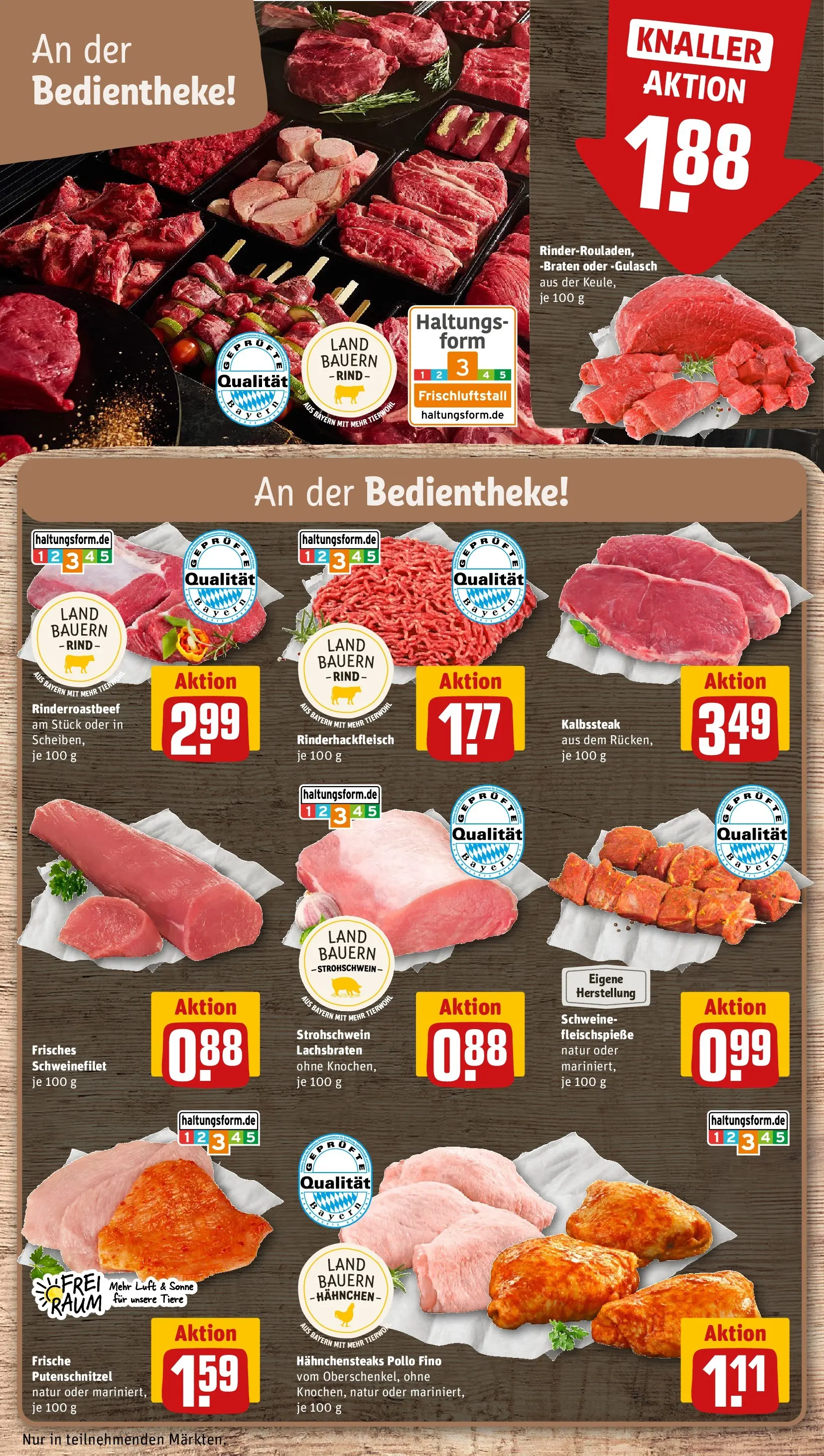 REWE Prospekt ab 17.05.2026 zum Blättern » Angebote | Seite: 14 | Produkte: Hahnchen, Schweinefilet, Gulasch, Putenschnitzel