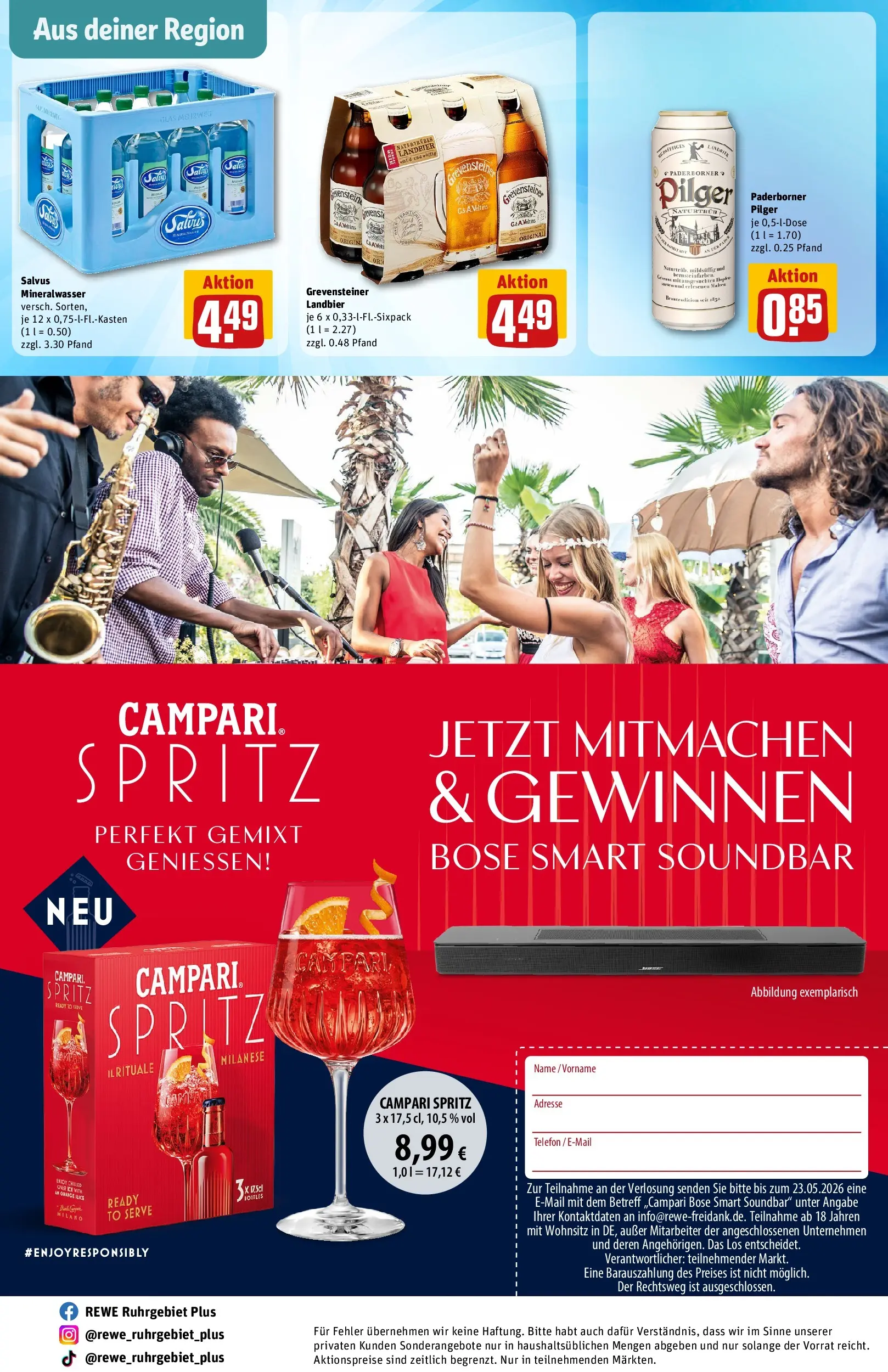 REWE Prospekt ab 17.05.2026 zum Blättern » Angebote | Seite: 30 | Produkte: Campari, Mineralwasser, Telefon, Veltins