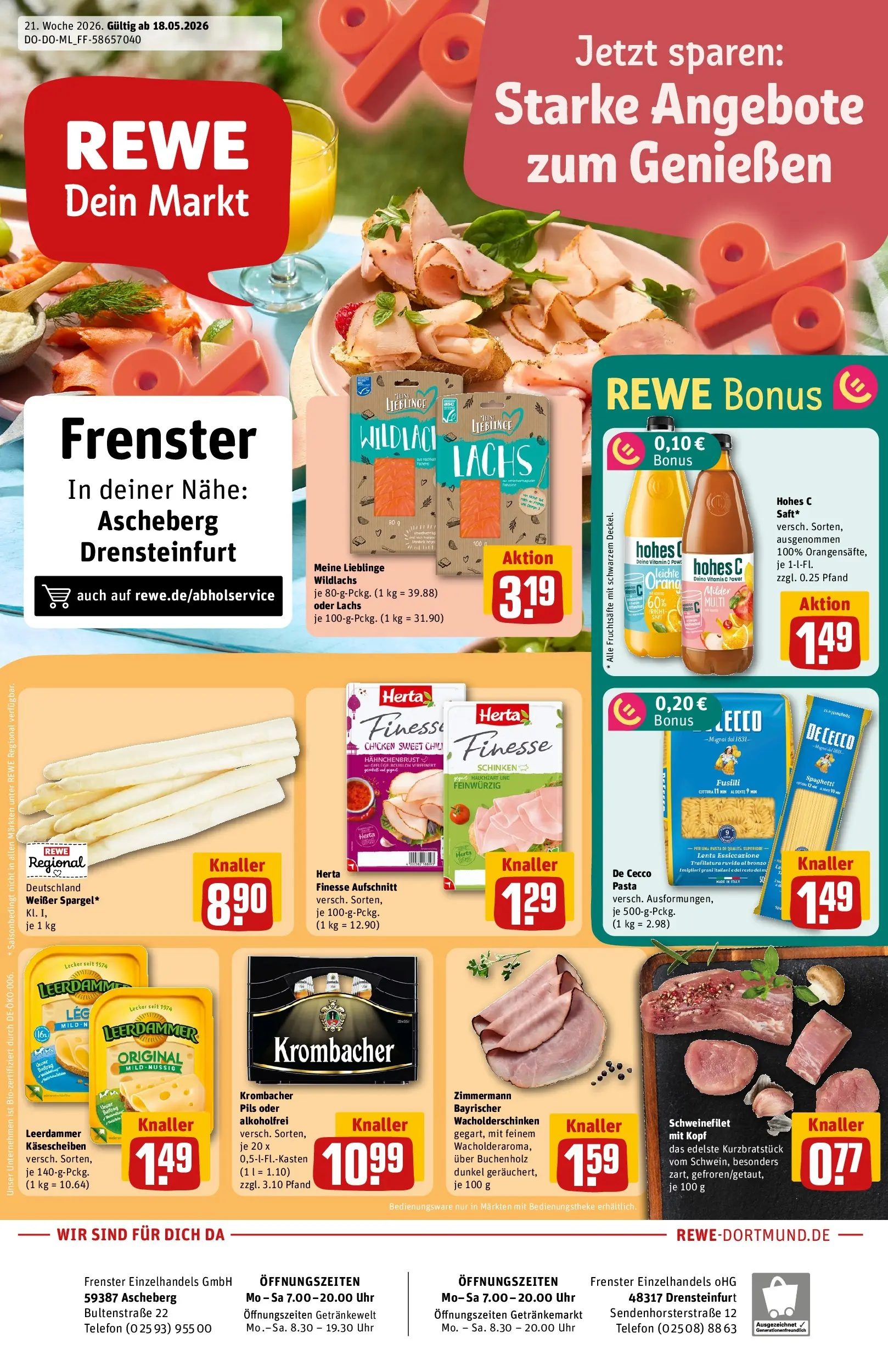 REWE Prospekt ab 17.05.2026 zum Blättern » Angebote | Seite: 1 | Produkte: Öl, Leerdammer, Schweinefilet, Hahnchenbrust