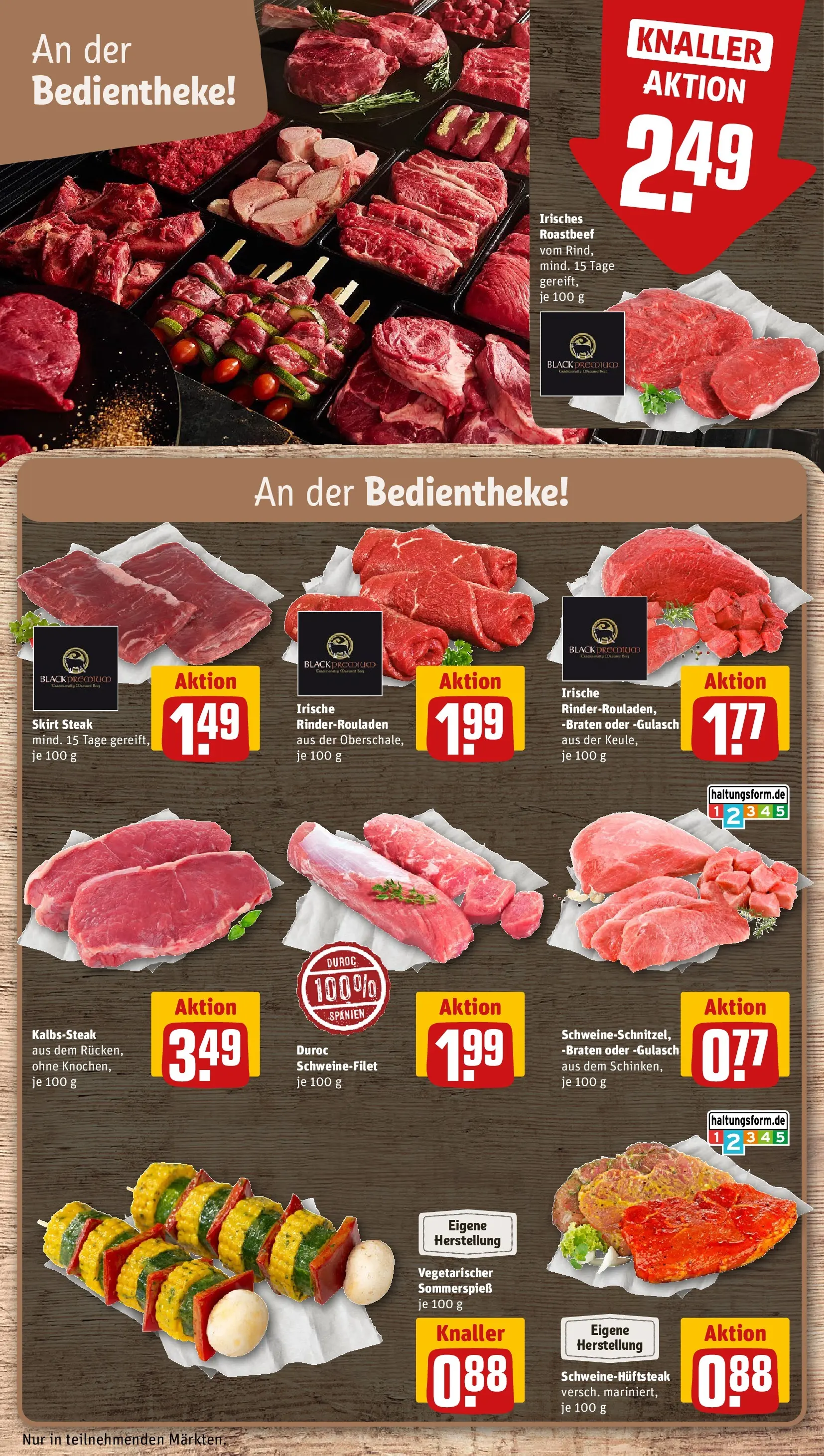 REWE Prospekt ab 17.05.2026 zum Blättern » Angebote | Seite: 14 | Produkte: Rinderrouladen, Schweinefilet, Gulasch, Steak