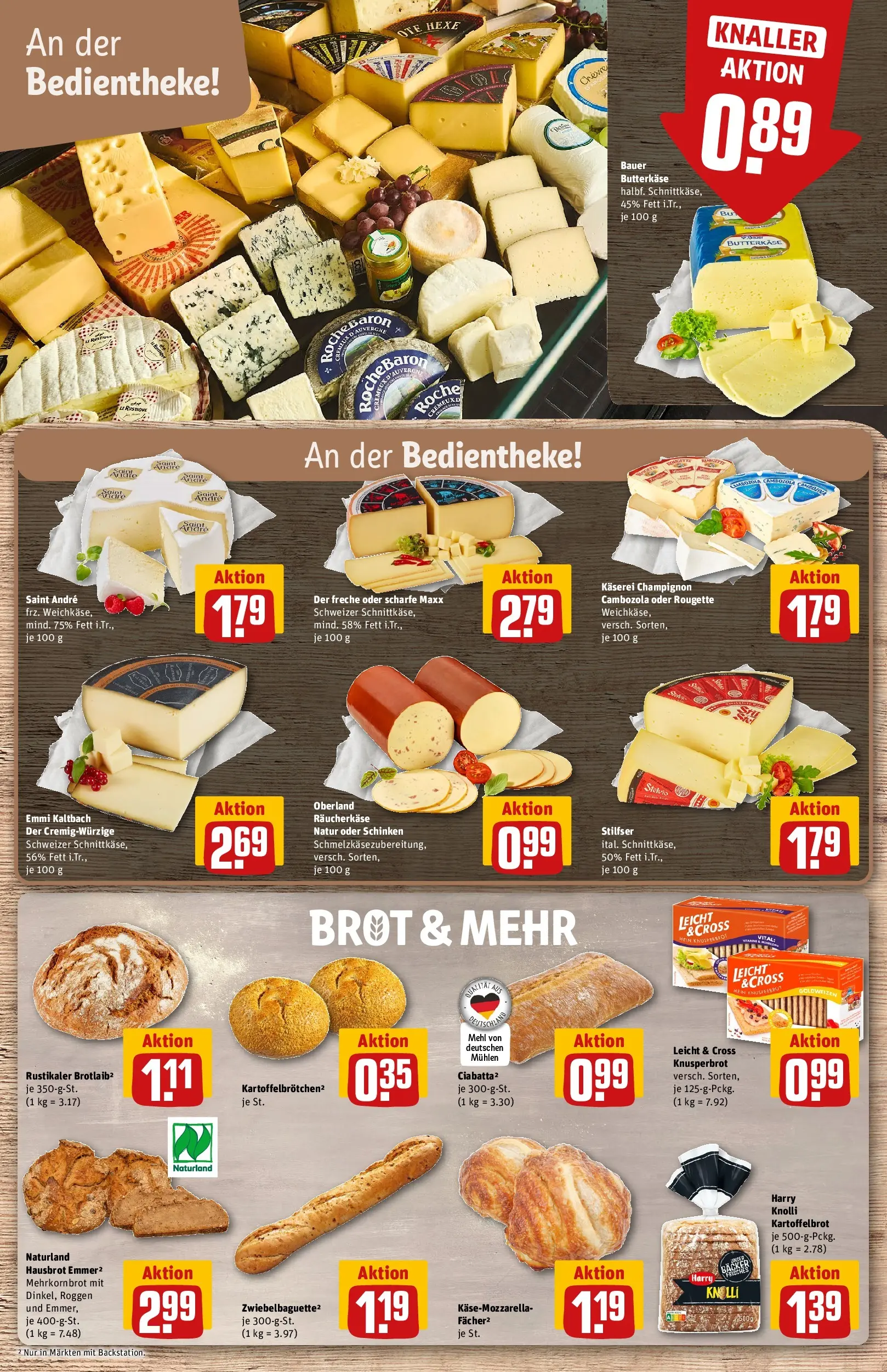 REWE Prospekt ab 17.05.2026 zum Blättern » Angebote | Seite: 15 | Produkte: Mehl, Baguette, Brot, Schinken