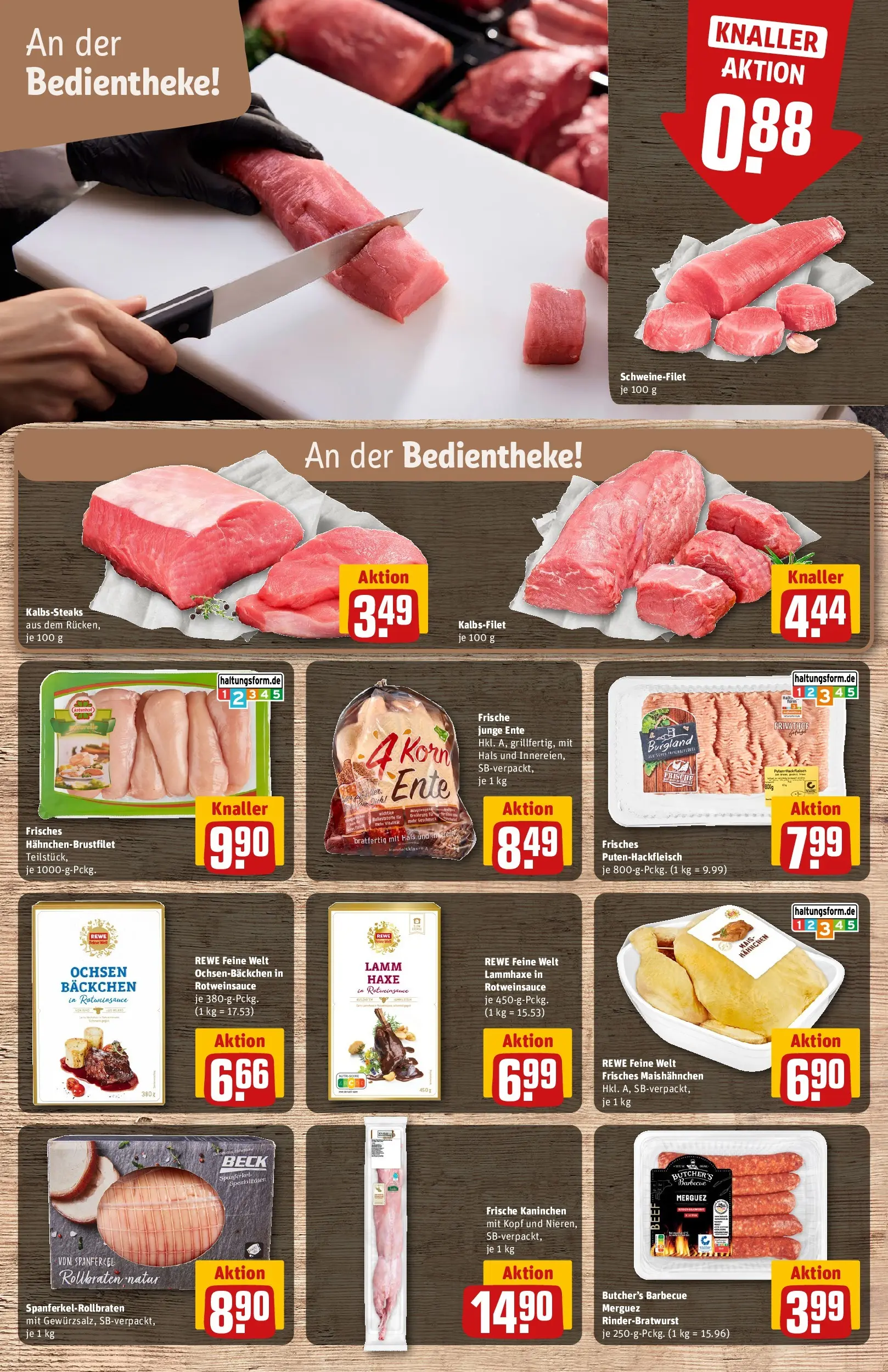 REWE Prospekt ab 17.05.2026 zum Blättern » Angebote | Seite: 3 | Produkte: Kaninchen, Schweinefilet, Ente, Hackfleisch