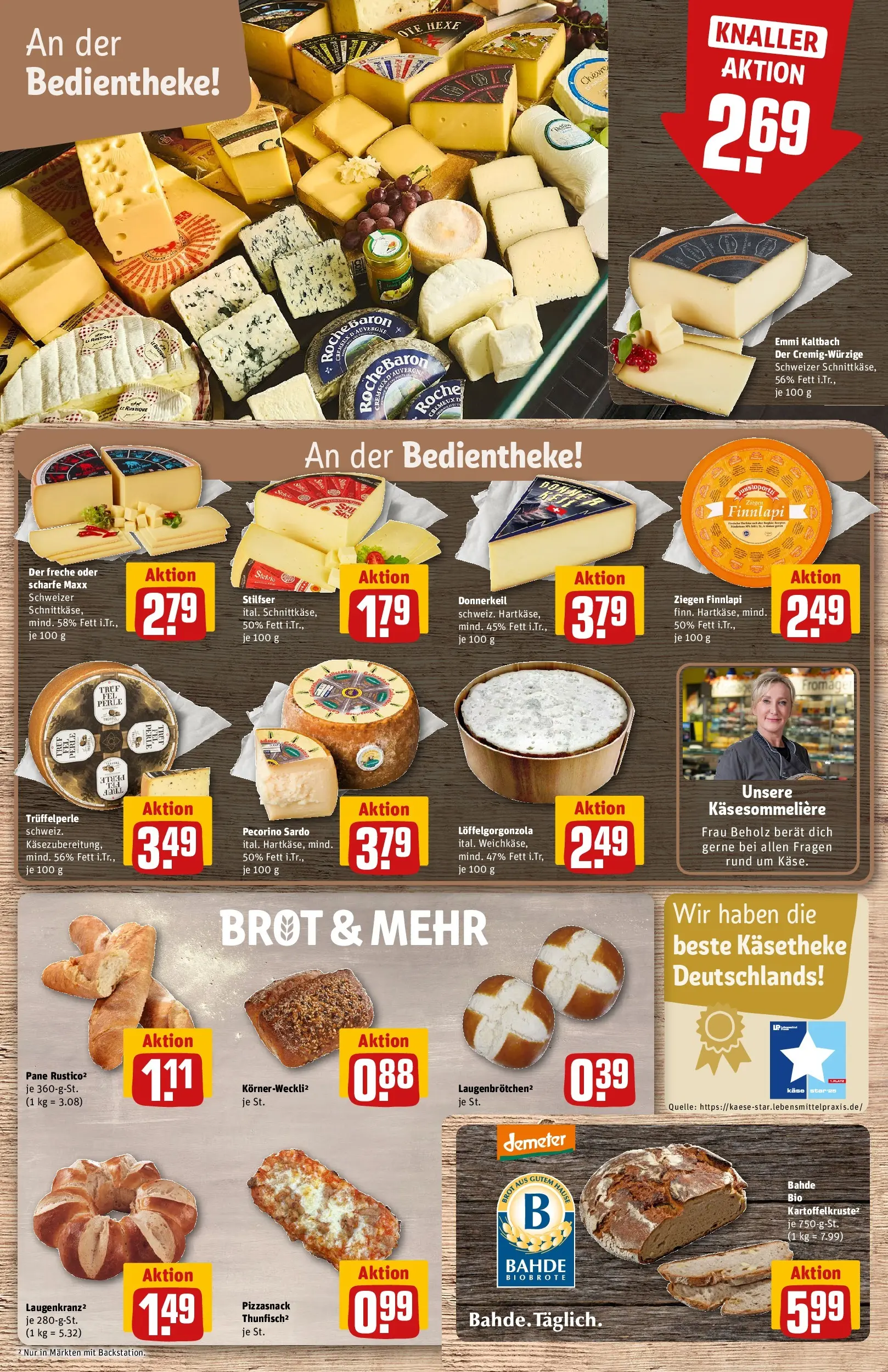 REWE Prospekt ab 17.05.2026 zum Blättern » Angebote | Seite: 15 | Produkte: Käse, Pane, Brot, Pizza