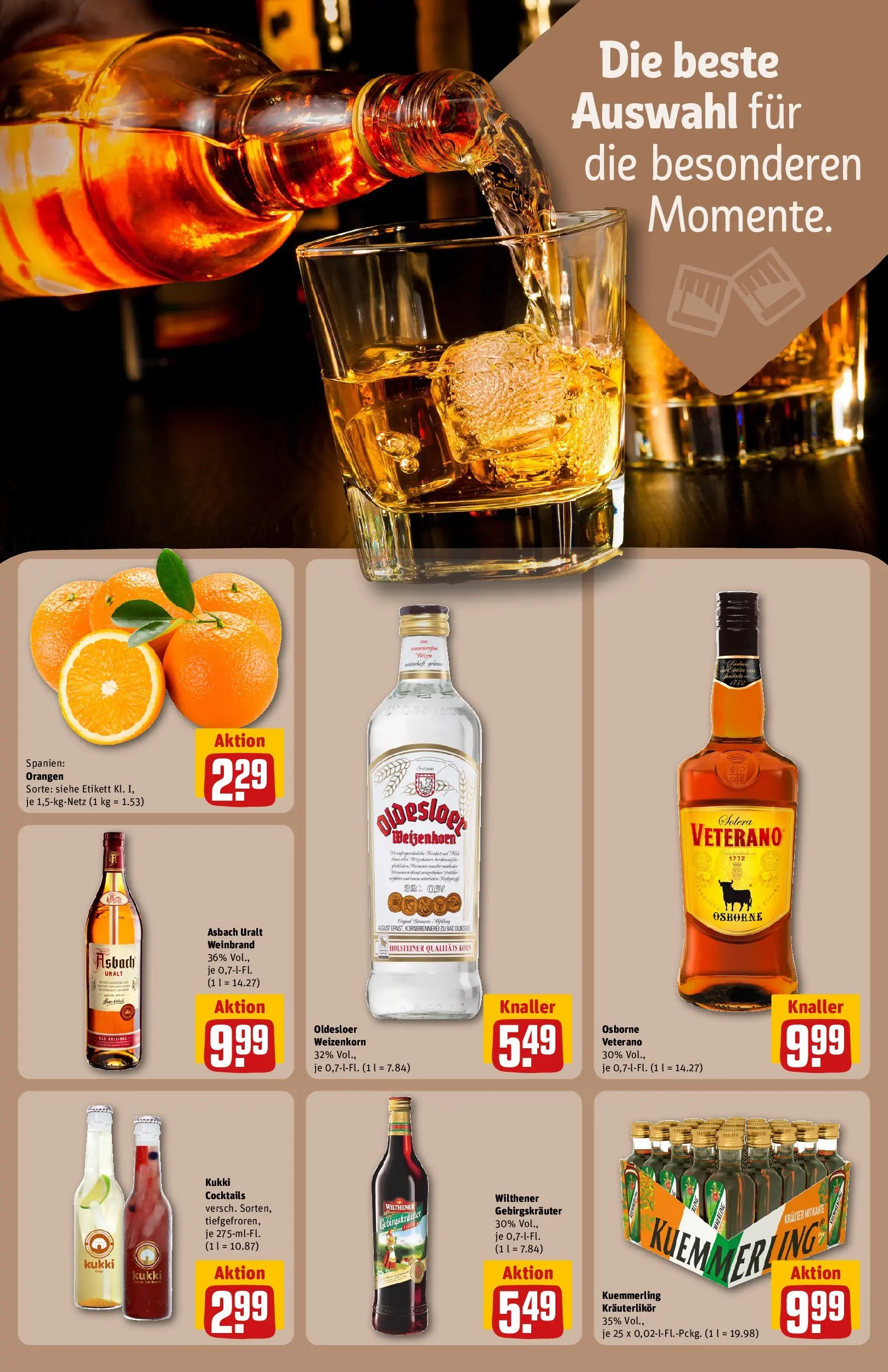 REWE Prospekt ab 17.05.2026 zum Blättern » Angebote | Seite: 22 | Produkte: Wilthener gebirgskrauter, Orangen, Oldesloer, Asbach