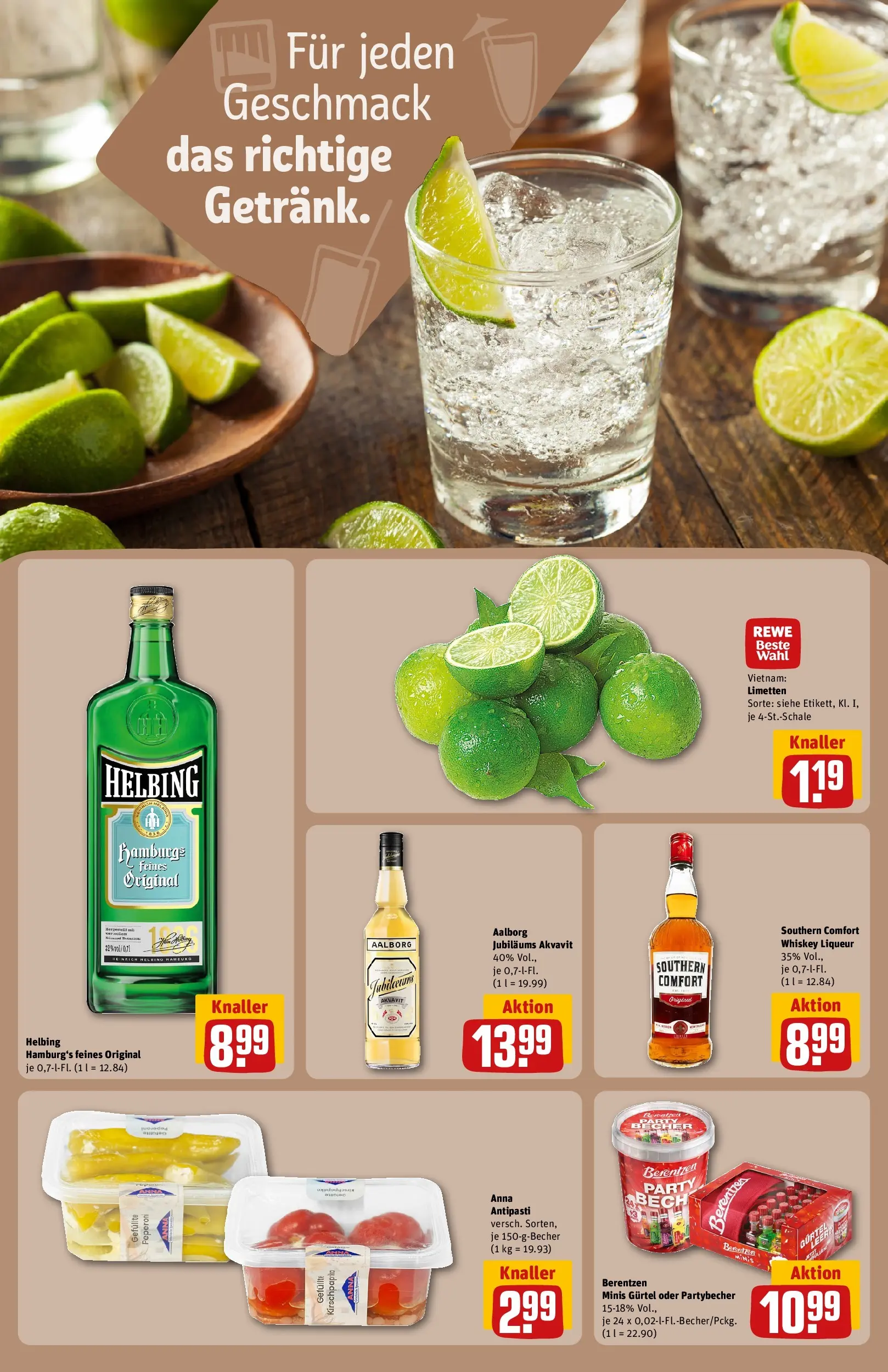 REWE Prospekt ab 17.05.2026 zum Blättern » Angebote | Seite: 23 | Produkte: Limetten, Southern comfort, Gürtel, Berentzen
