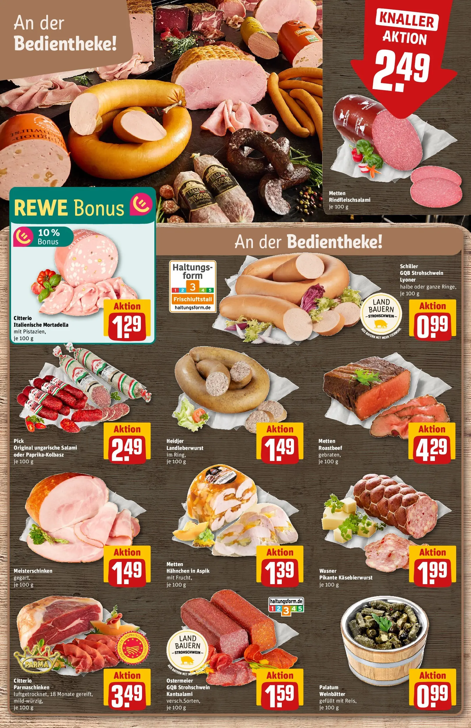 REWE Prospekt ab 17.05.2026 zum Blättern » Angebote | Seite: 14 | Produkte: Hahnchen, Roastbeef, Salami