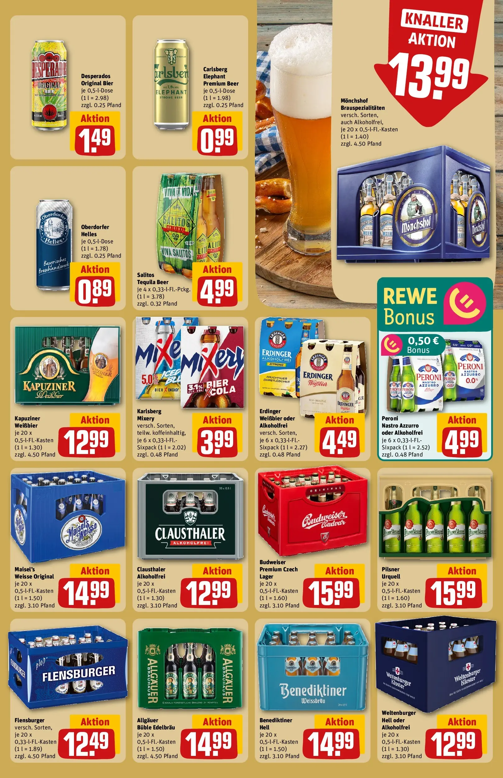 REWE Prospekt ab 17.05.2026 zum Blättern » Angebote | Seite: 27 | Produkte: Monchshof, Erdinger, Cola, Budweiser