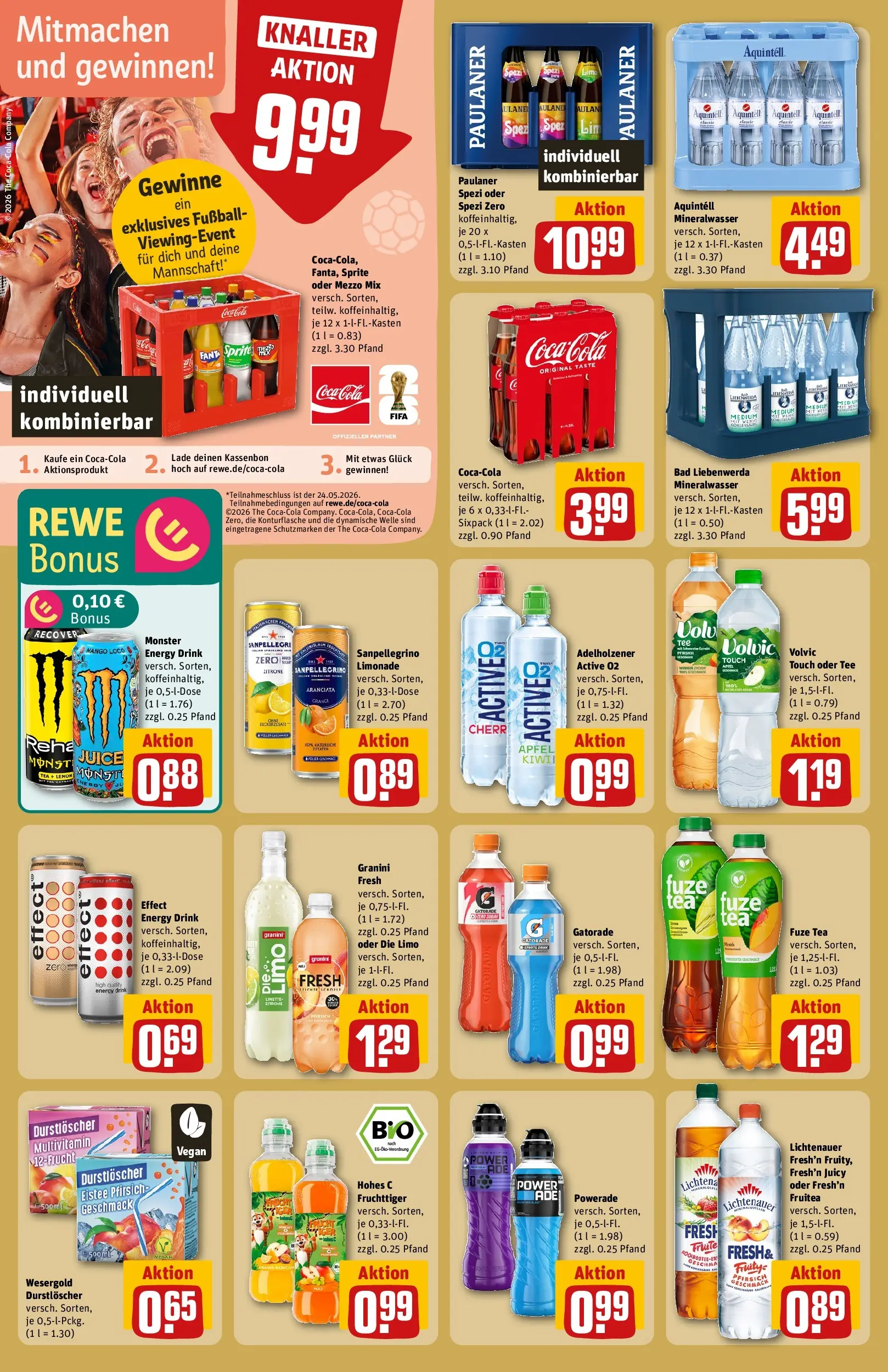 REWE Prospekt ab 17.05.2026 zum Blättern » Angebote | Seite: 26 | Produkte: Adelholzener, Monster, Zucker, Tee
