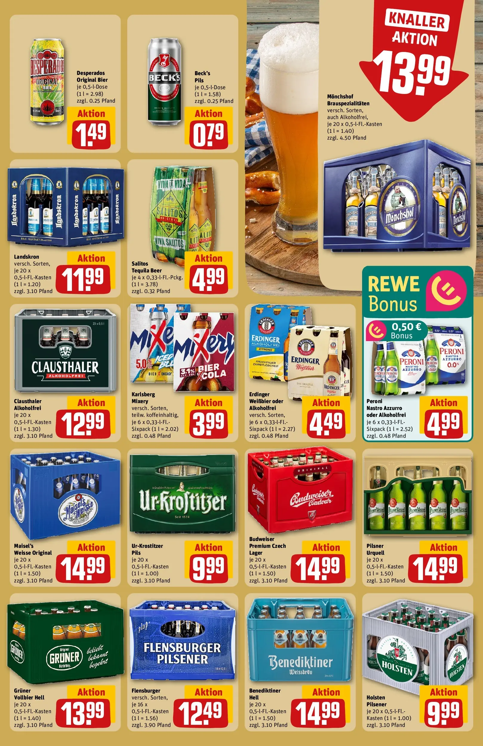 REWE Prospekt ab 17.05.2026 zum Blättern » Angebote | Seite: 27 | Produkte: Monchshof, Erdinger, Desperados, Mixery