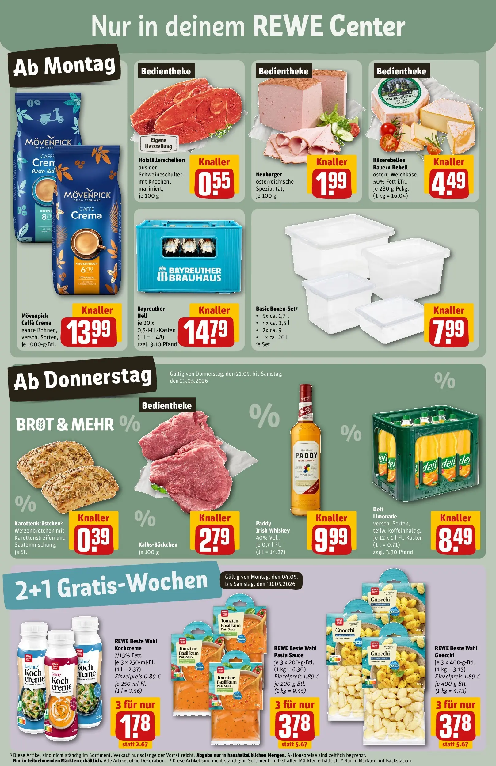 REWE Prospekt ab 17.05.2026 zum Blättern » Angebote | Seite: 3 | Produkte: Bayreuther hell, Limonade, Tomaten, Brot