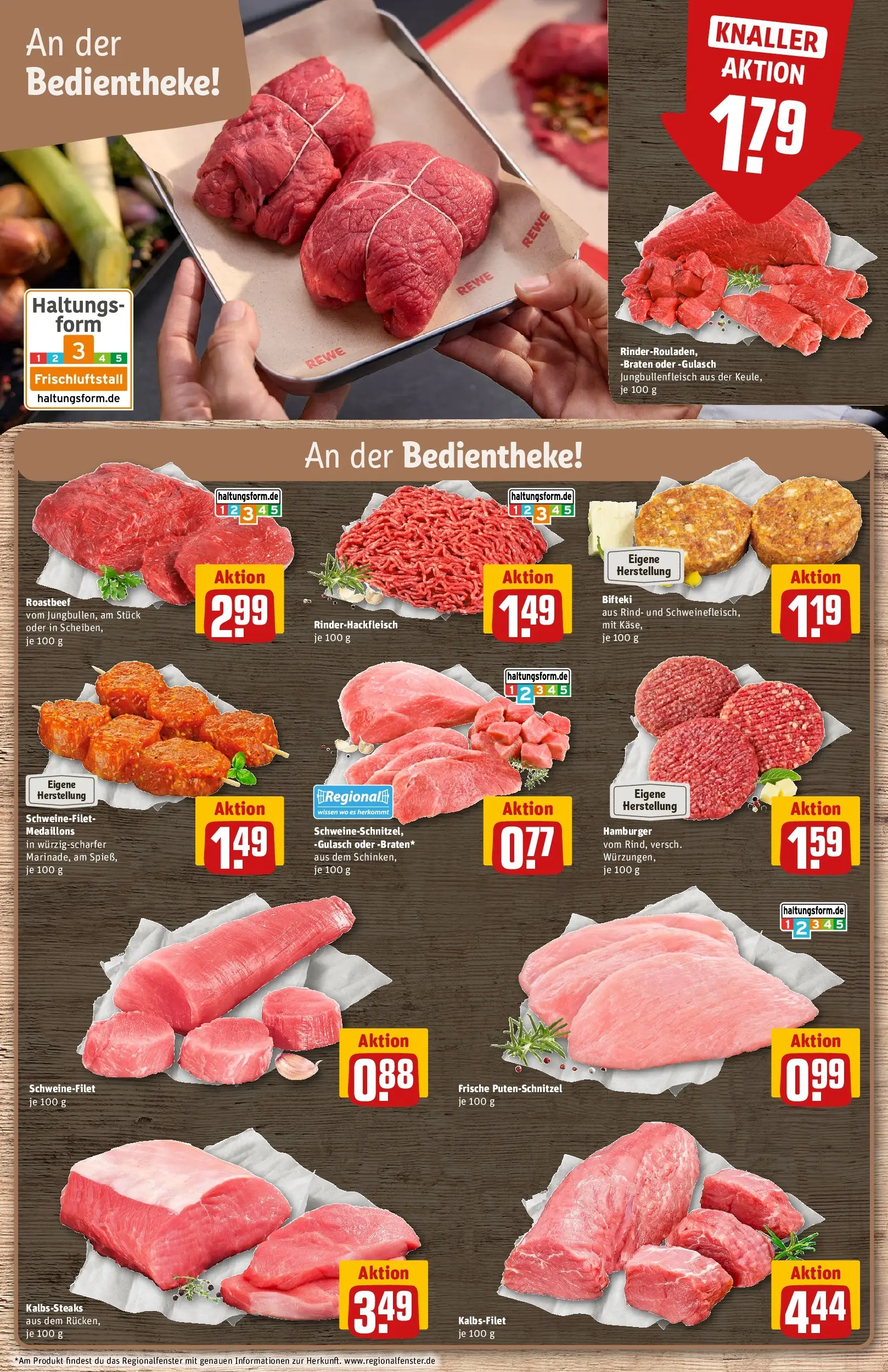 REWE Prospekt ab 17.05.2026 zum Blättern » Angebote | Seite: 13 | Produkte: Roastbeef, Schweinefilet, Gulasch, Putenschnitzel