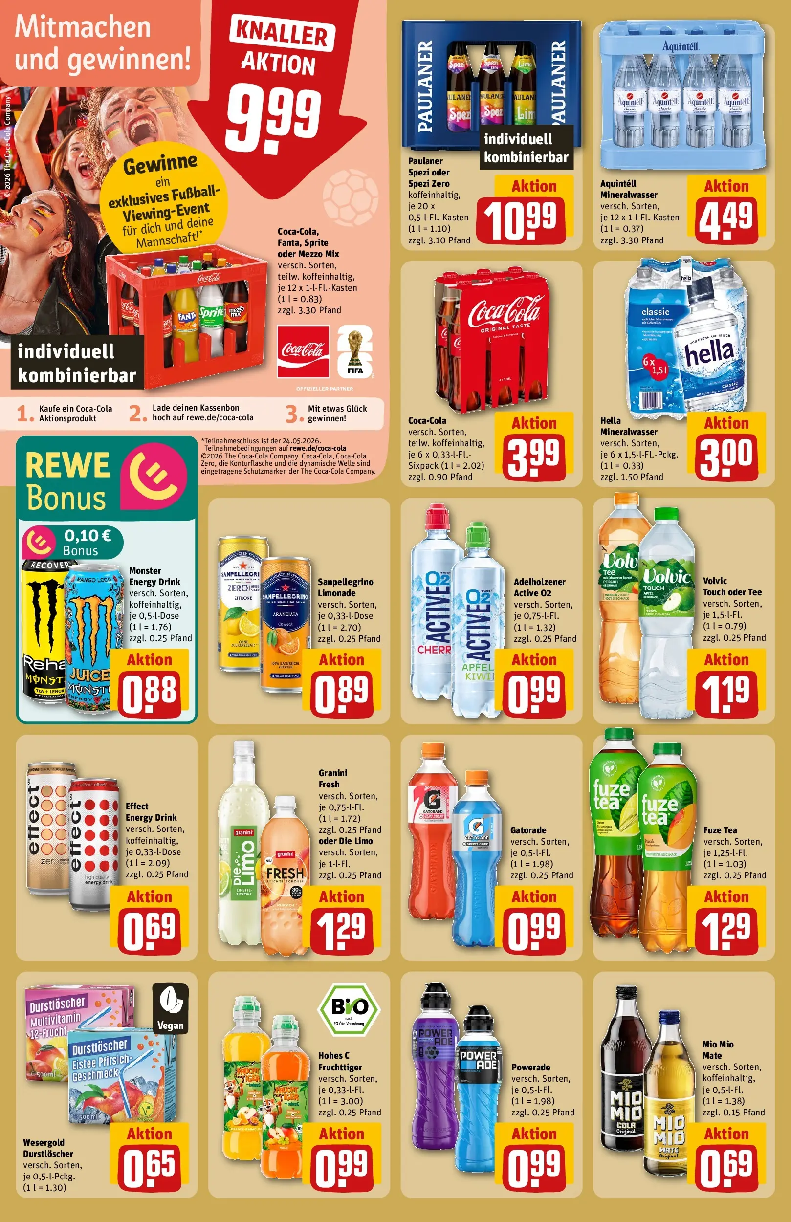 REWE Prospekt ab 17.05.2026 zum Blättern » Angebote | Seite: 24 | Produkte: Adelholzener, Fußball, Monster, Tee