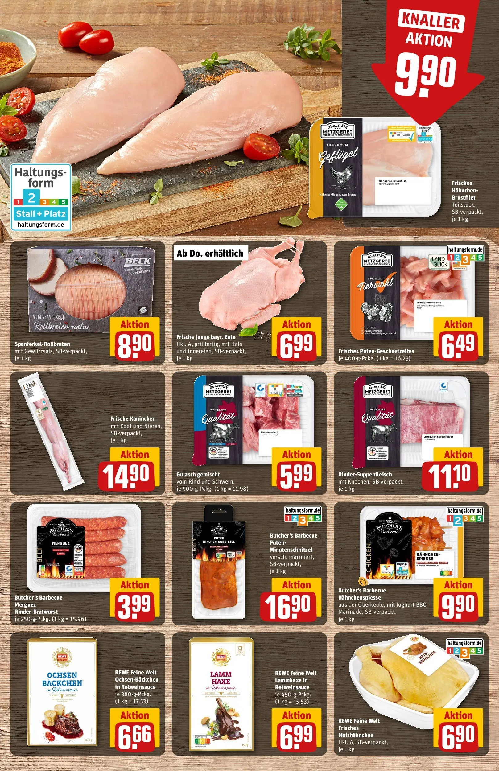 REWE Prospekt ab 17.05.2026 zum Blättern » Angebote | Seite: 12 | Produkte: Hahnchen, Joghurt, Gulasch, Ente
