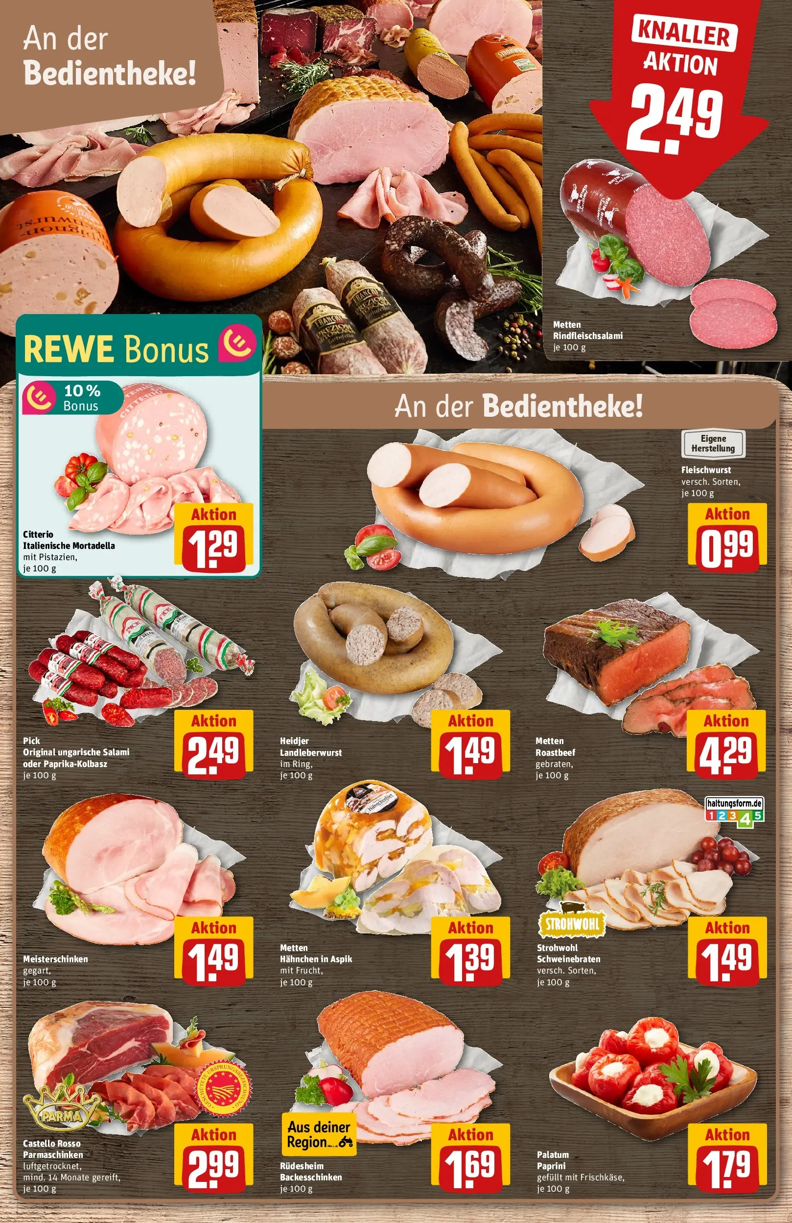 REWE Prospekt ab 17.05.2026 zum Blättern » Angebote | Seite: 14 | Produkte: Hahnchen, Roastbeef, Salami