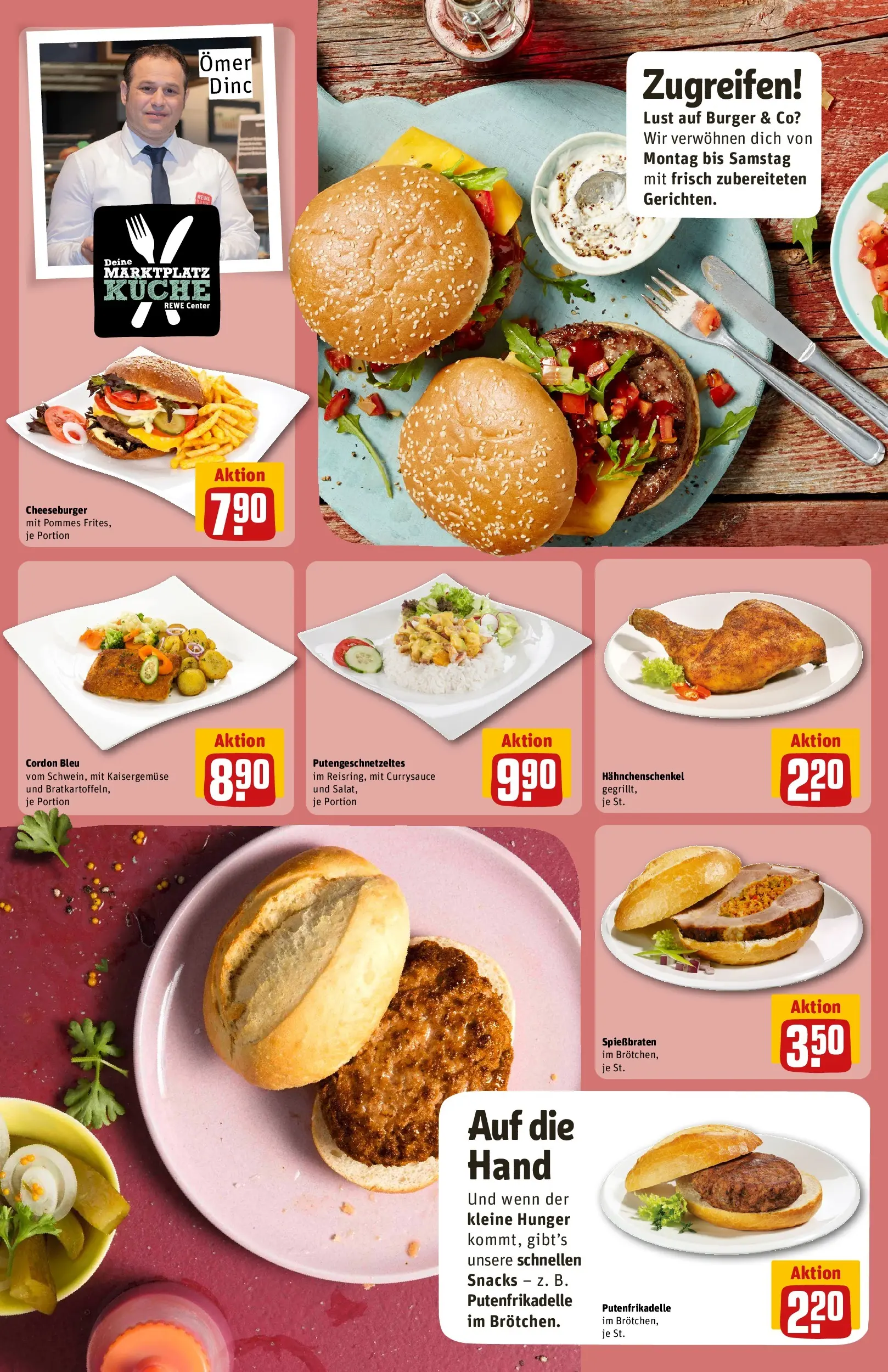 REWE Prospekt ab 17.05.2026 zum Blättern » Angebote | Seite: 17 | Produkte: Hahnchenschenkel, Pommes, Küche, Burger
