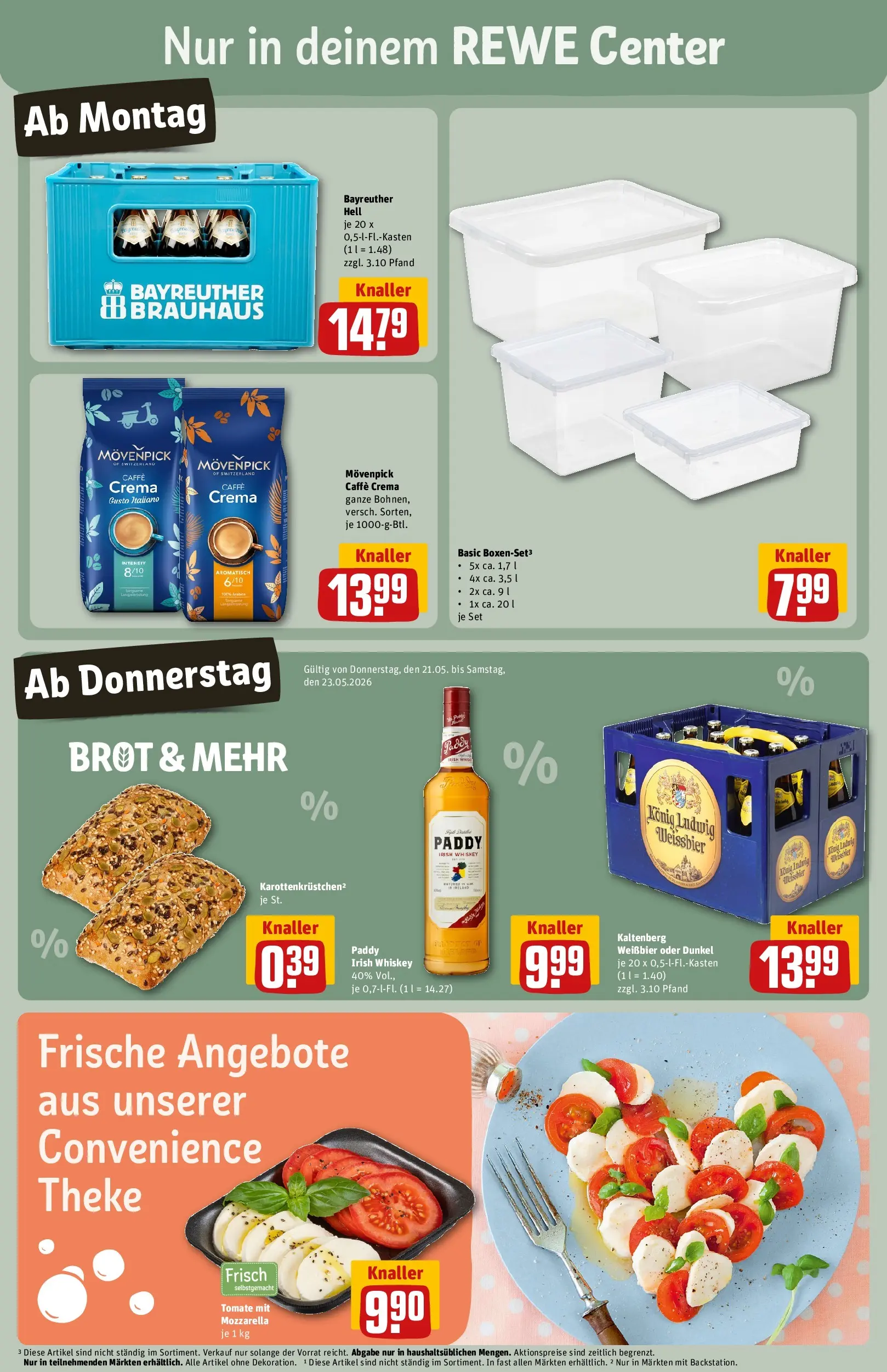 REWE Prospekt ab 17.05.2026 zum Blättern » Angebote | Seite: 3 | Produkte: Theke, Weißbier, Brot, Whiskey