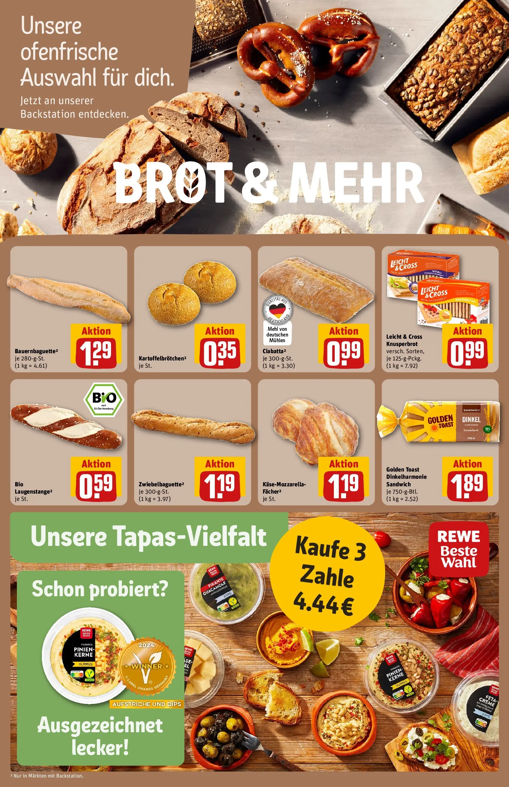 REWE Prospekt ab 17.05.2026 zum Blättern » Angebote | Seite: 11 | Produkte: Mehl, Feta, Mozzarella, Baguette
