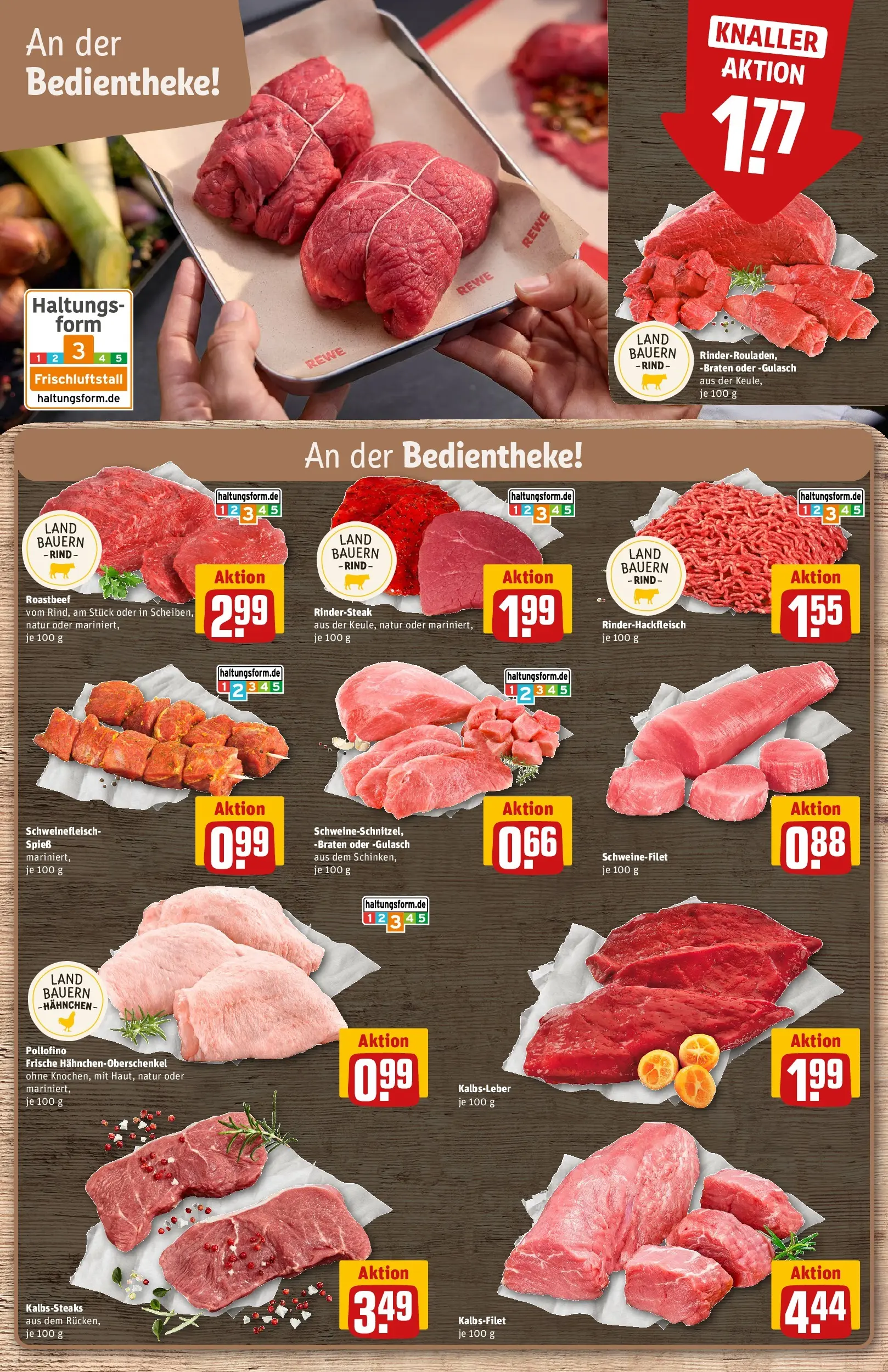 REWE Prospekt ab 17.05.2026 zum Blättern » Angebote | Seite: 13 | Produkte: Hahnchen, Kalbsleber, Schweinefilet, Schweinefleisch