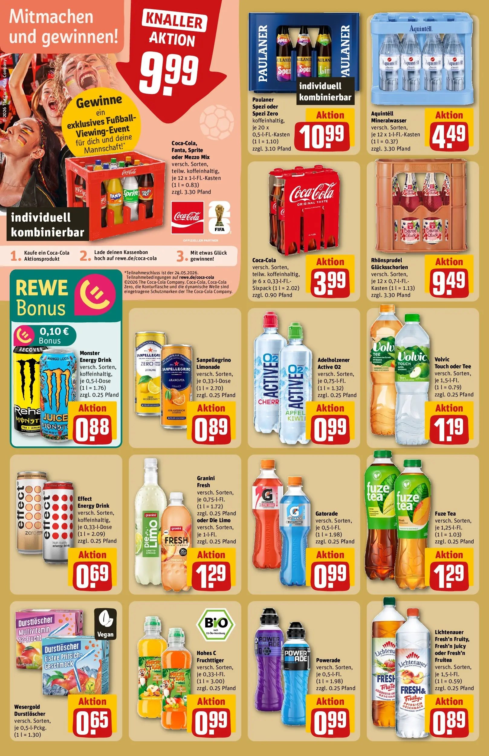 REWE Prospekt ab 17.05.2026 zum Blättern » Angebote | Seite: 26 | Produkte: Sprite, Paulaner spezi, Zitrone, Oder mezzo mix