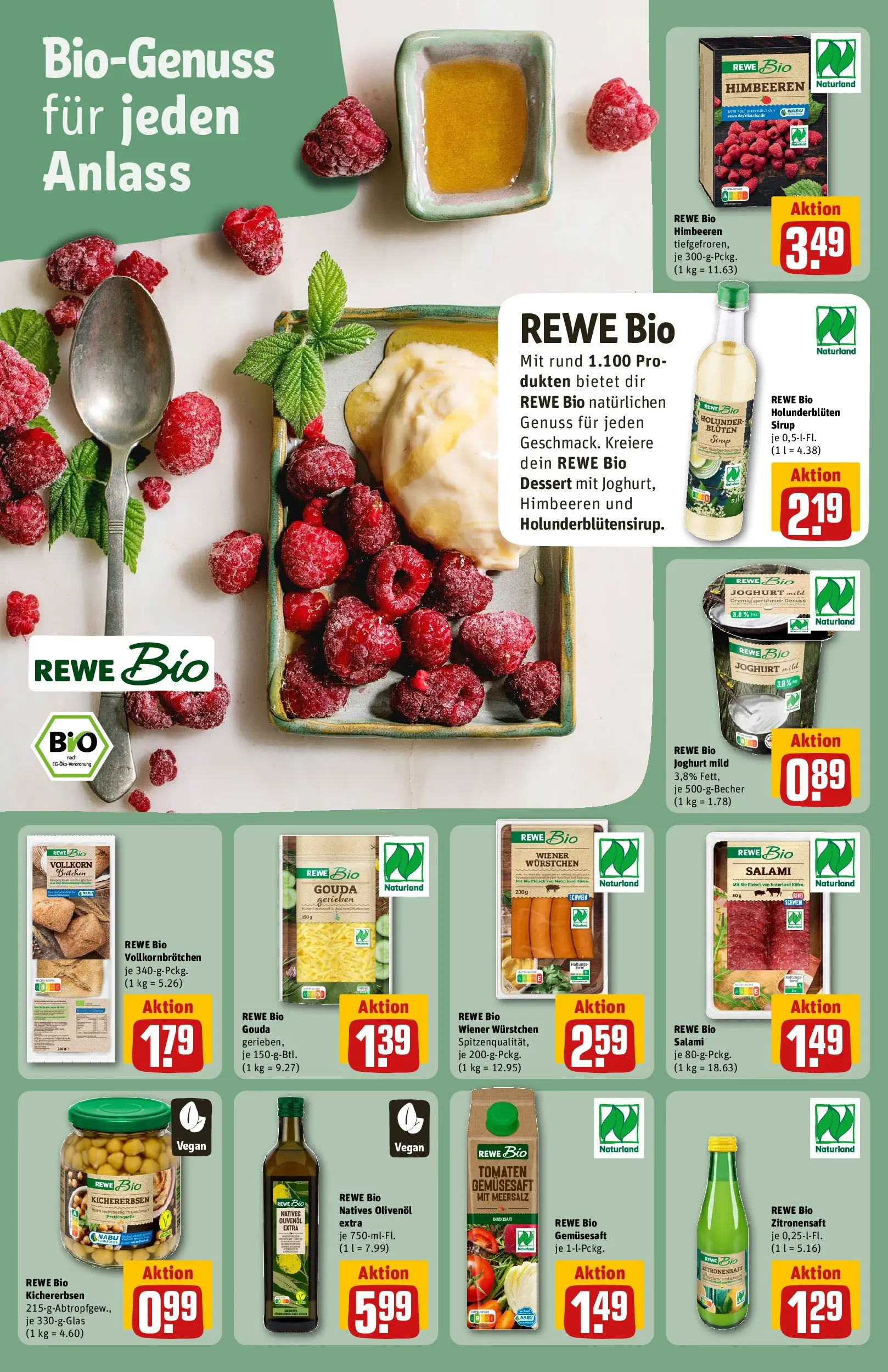 REWE Prospekt ab 17.05.2026 zum Blättern » Angebote | Seite: 18 | Produkte: Himbeeren, Olivenol, Salami, Fleisch
