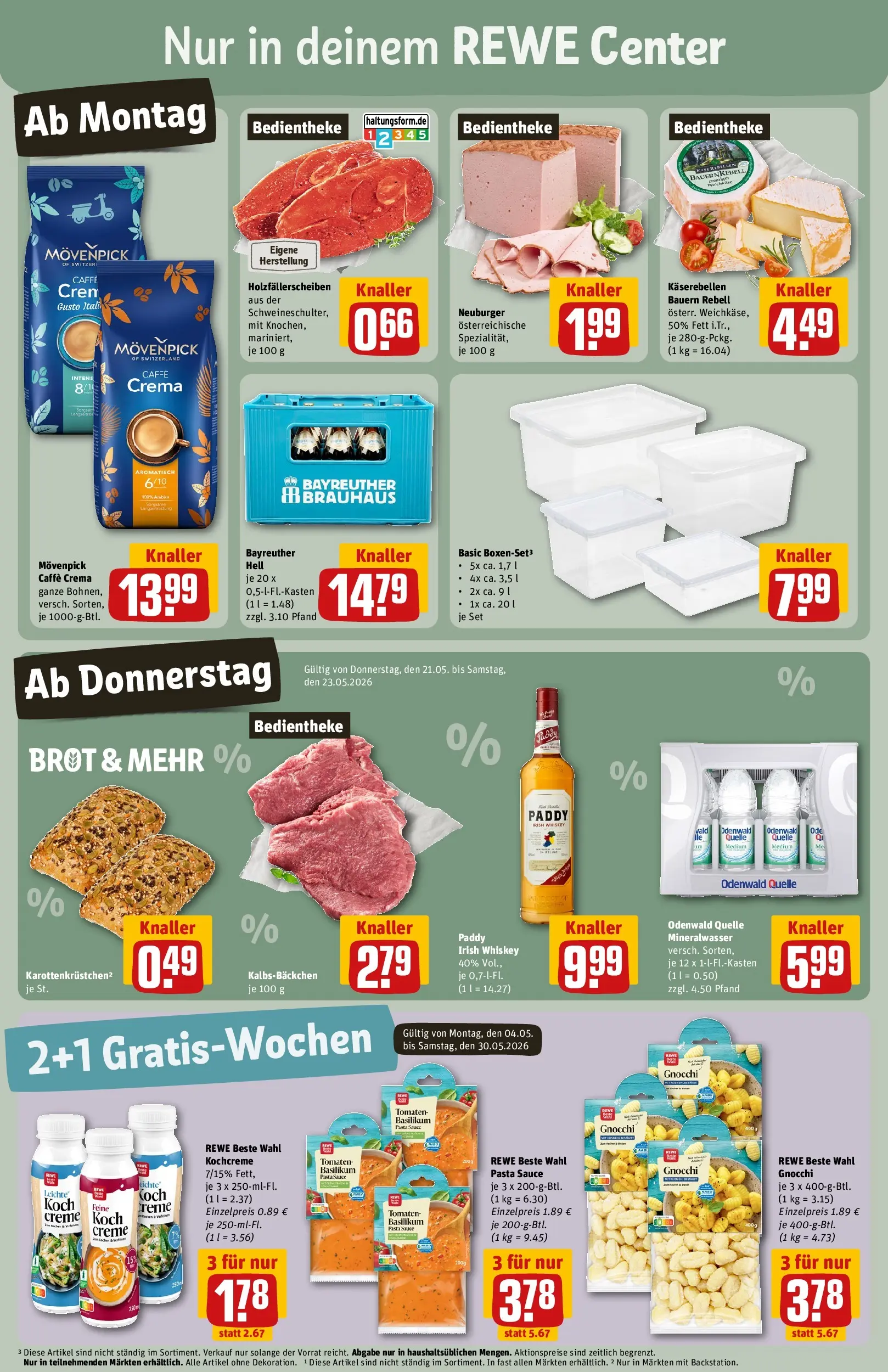 REWE Prospekt ab 17.05.2026 zum Blättern » Angebote | Seite: 3 | Produkte: Tomaten, Creme, Brot, Whiskey