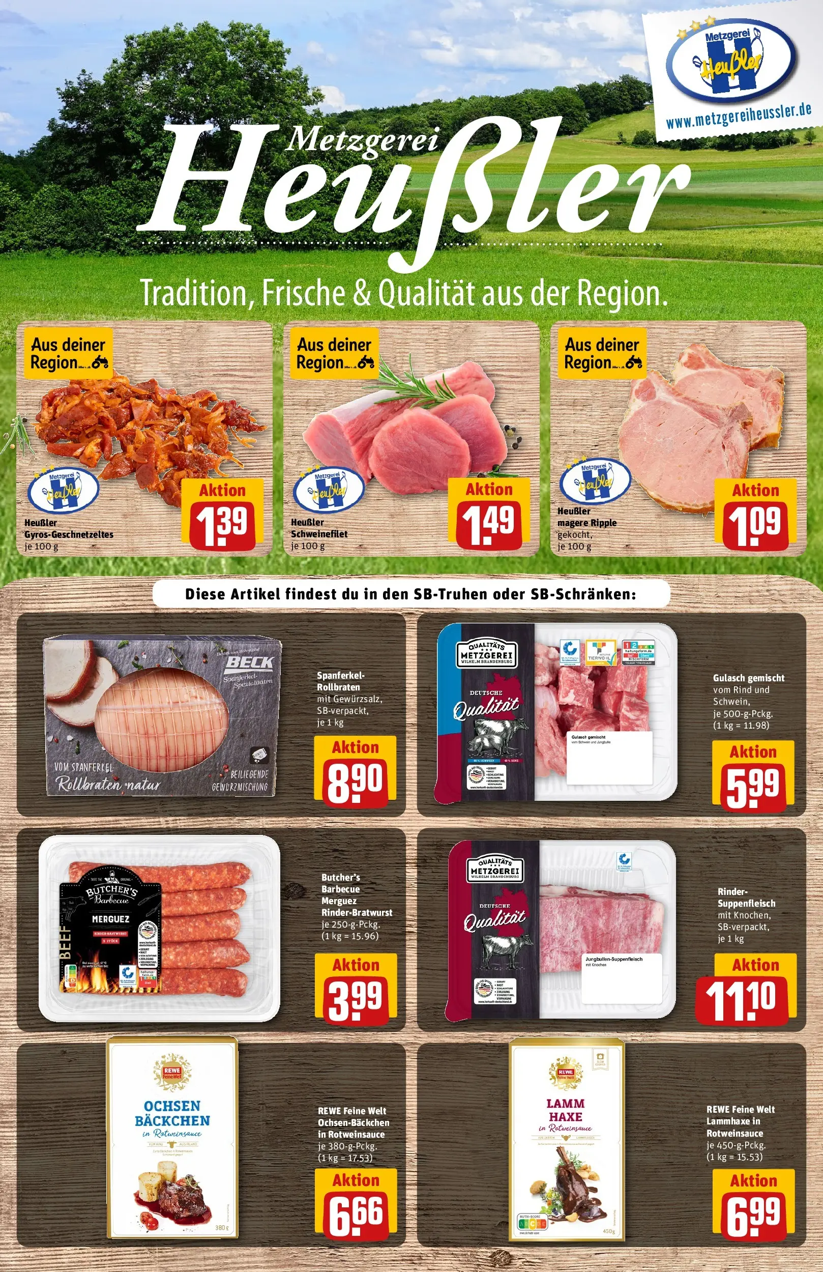 REWE Prospekt ab 17.05.2026 zum Blättern » Angebote | Seite: 12 | Produkte: Schweinefilet, Gulasch, Suppenfleisch