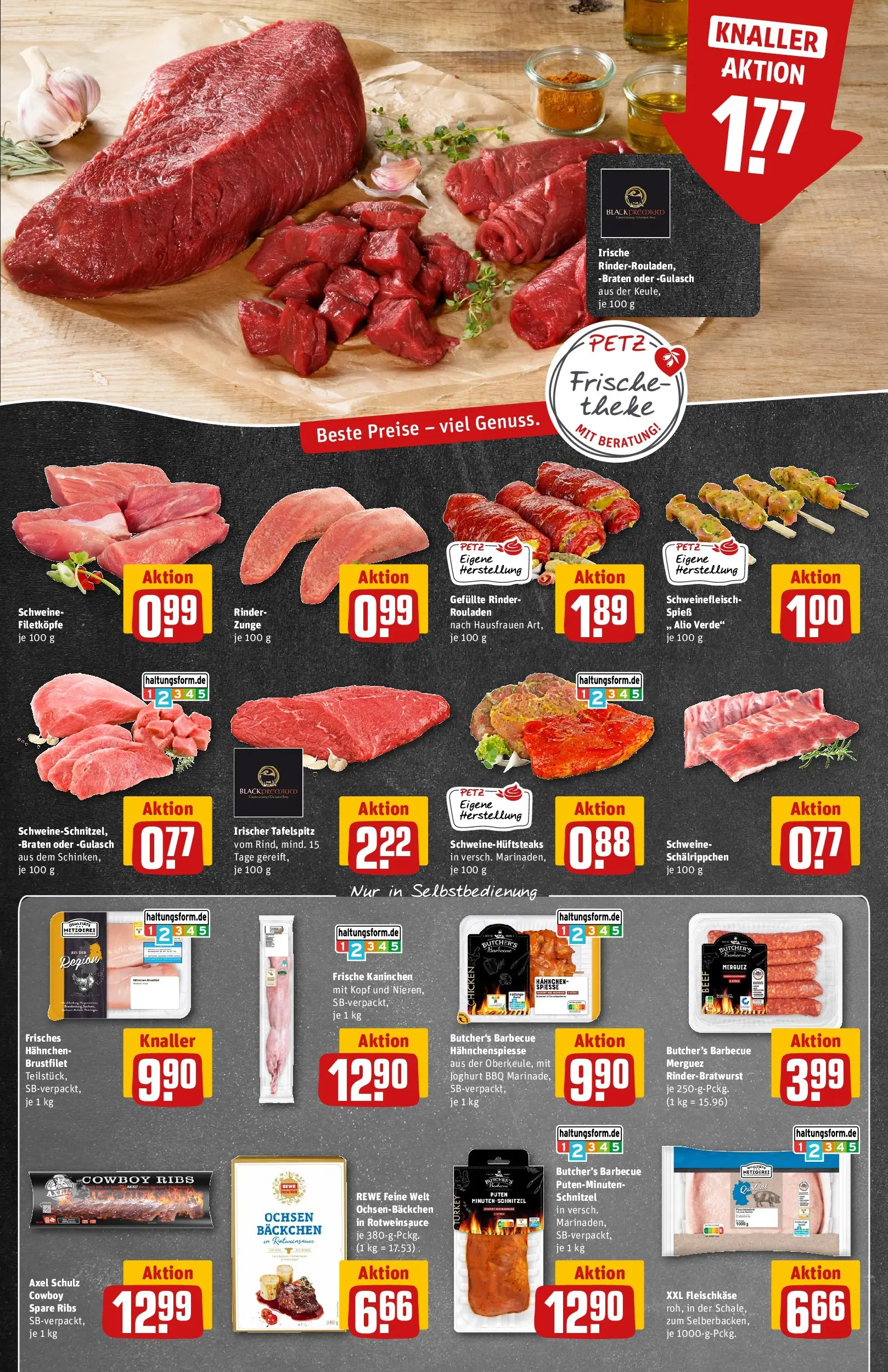 REWE Prospekt ab 17.05.2026 zum Blättern » Angebote | Seite: 10 | Produkte: Kaninchen, Spare ribs, Spieße, Schnitzel