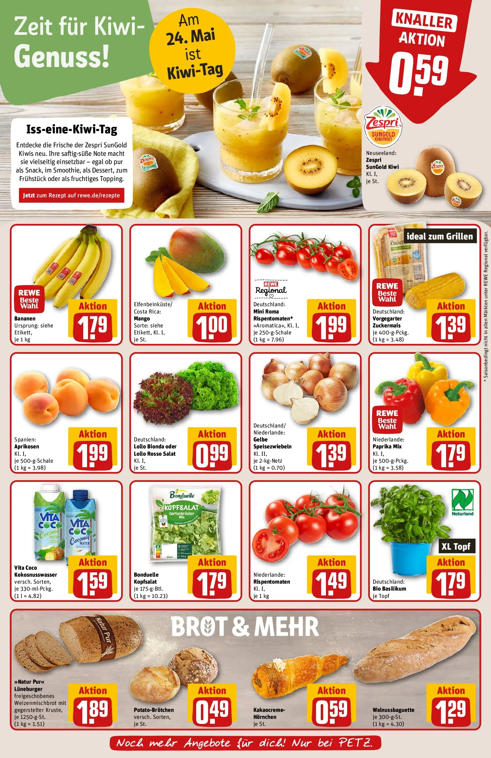 REWE Prospekt ab 17.05.2026 zum Blättern » Angebote | Seite: 13 | Produkte: Croissant, Paprika, Brot, Salat