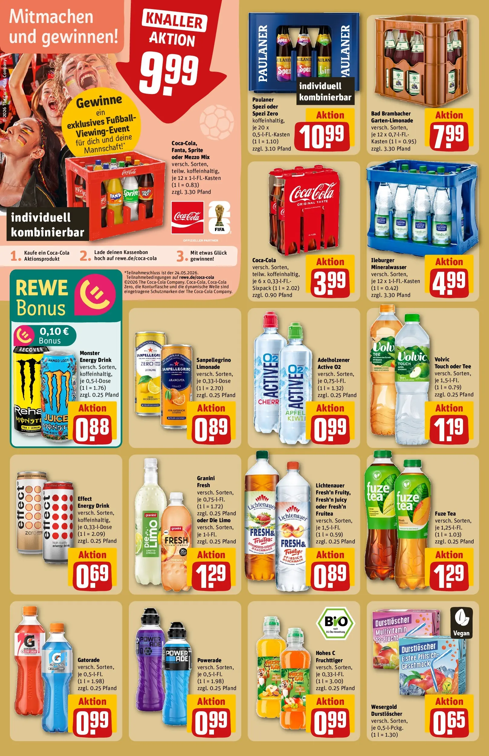 REWE Prospekt ab 17.05.2026 zum Blättern » Angebote | Seite: 21 | Produkte: Volvic touch, Mineralwasser, Pfirsich, Paulaner