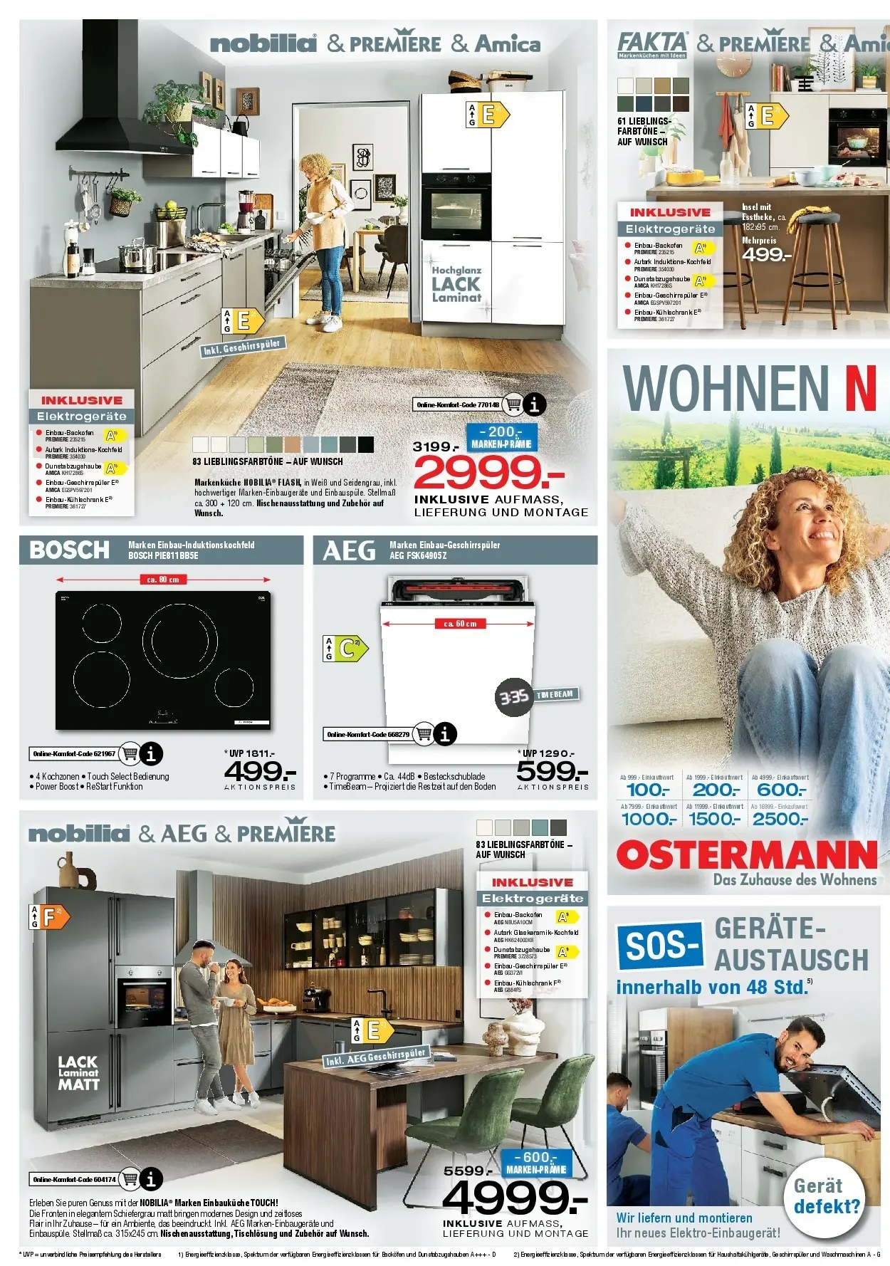 Ostermann Neue Möbel wirken Wunder (ab 23.05.2026) zum Blättern | Seite: 2 | Produkte: Bosch, Kühlschrank, Kochfeld, Backofen