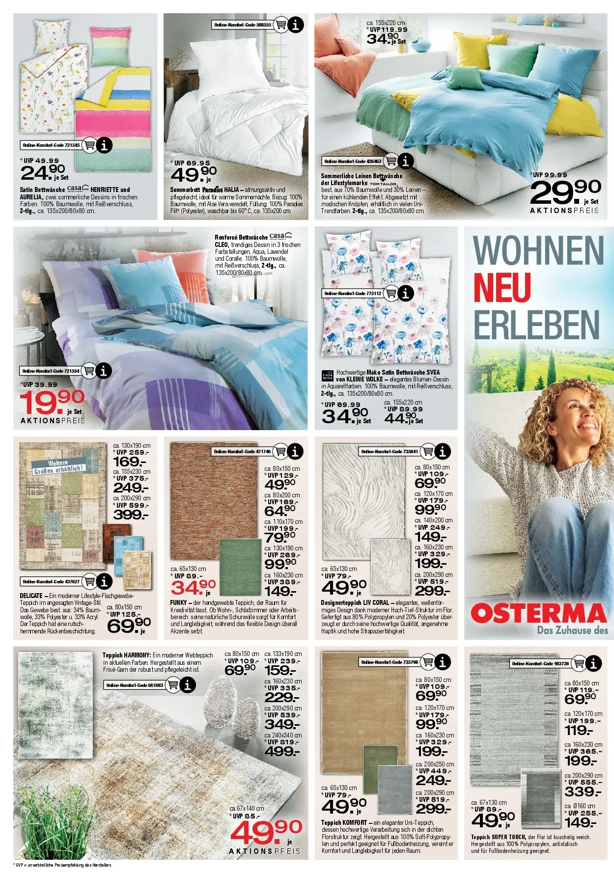 Ostermann Neue Möbel wirken Wunder (ab 23.05.2026) zum Blättern | Seite: 10 | Produkte: Coral, Bettwäsche, Teppich, Lavendel