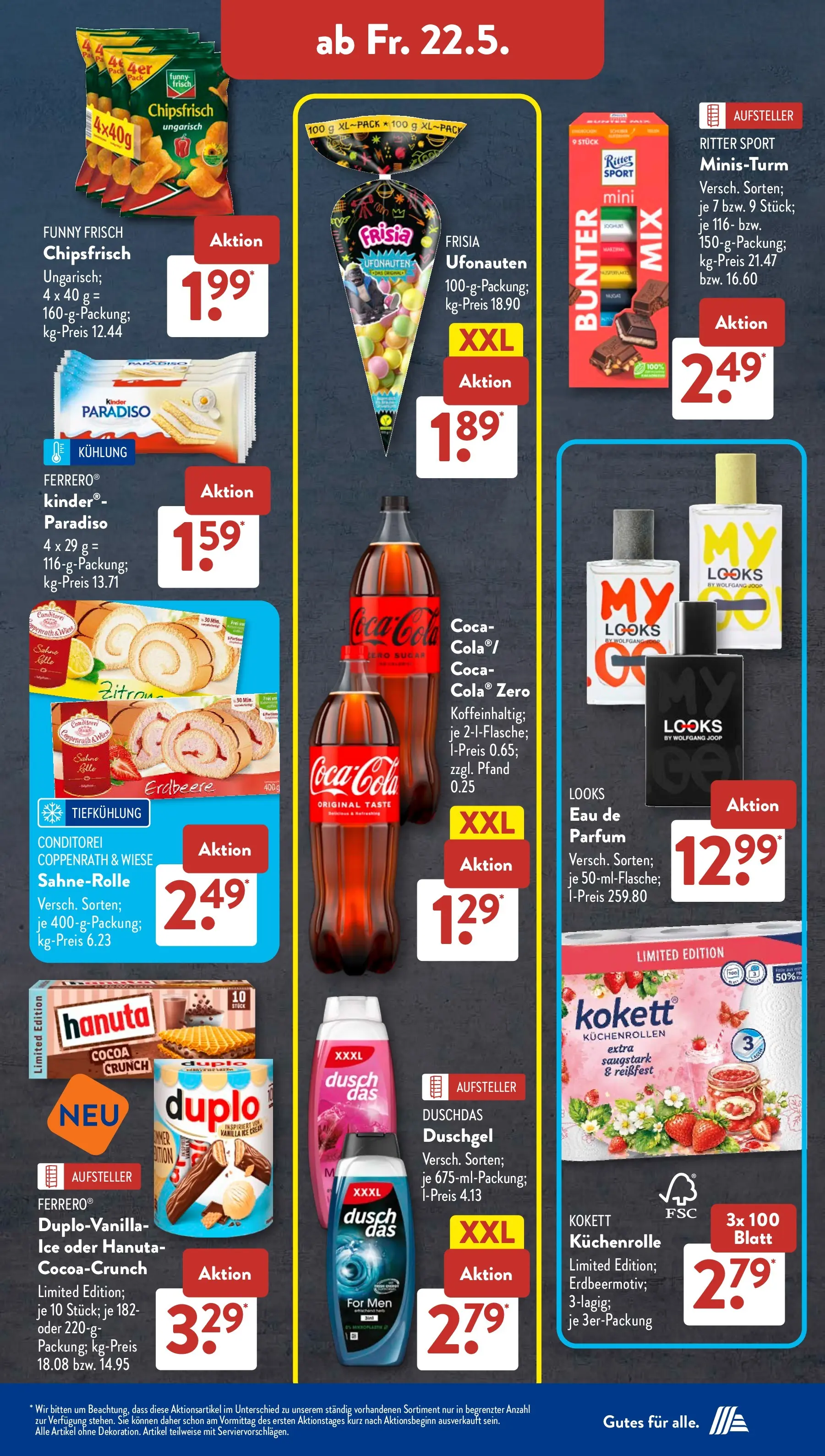 Aldi Süd - Aldi Süd: Wochenangebote (ab 17.05.2026) zum Blättern | Seite: 22 | Produkte: Ritter sport, Duschgel, Duschdas, Sahne