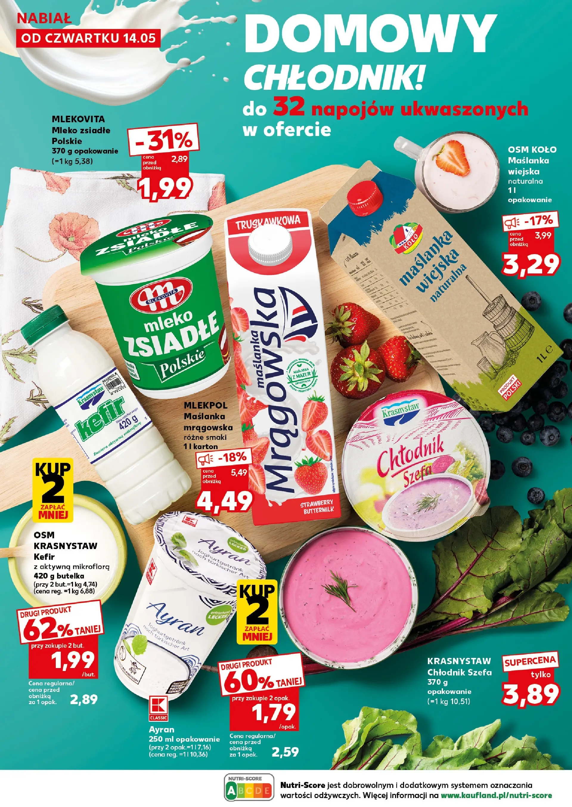 Kaufland gazetka - Super Sobota od 16.05.2026 - od jutra PDF | Strona: 14 | Produkty: Kefir, Maślanka, Mleko