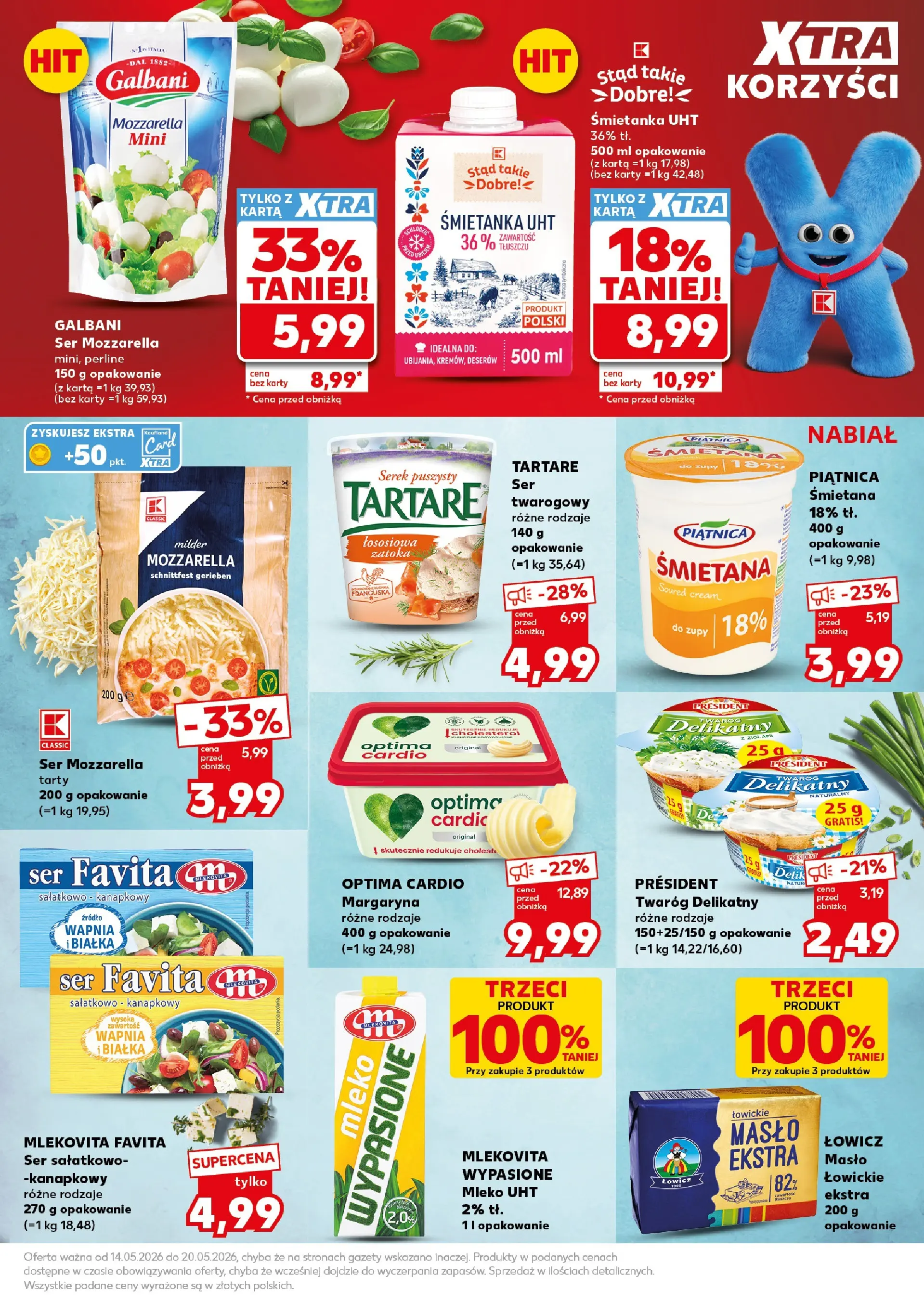 Kaufland gazetka - Super Sobota od 16.05.2026 - od jutra PDF | Strona: 15 | Produkty: Optima cardio, Margaryna, Mleko, Mozzarella