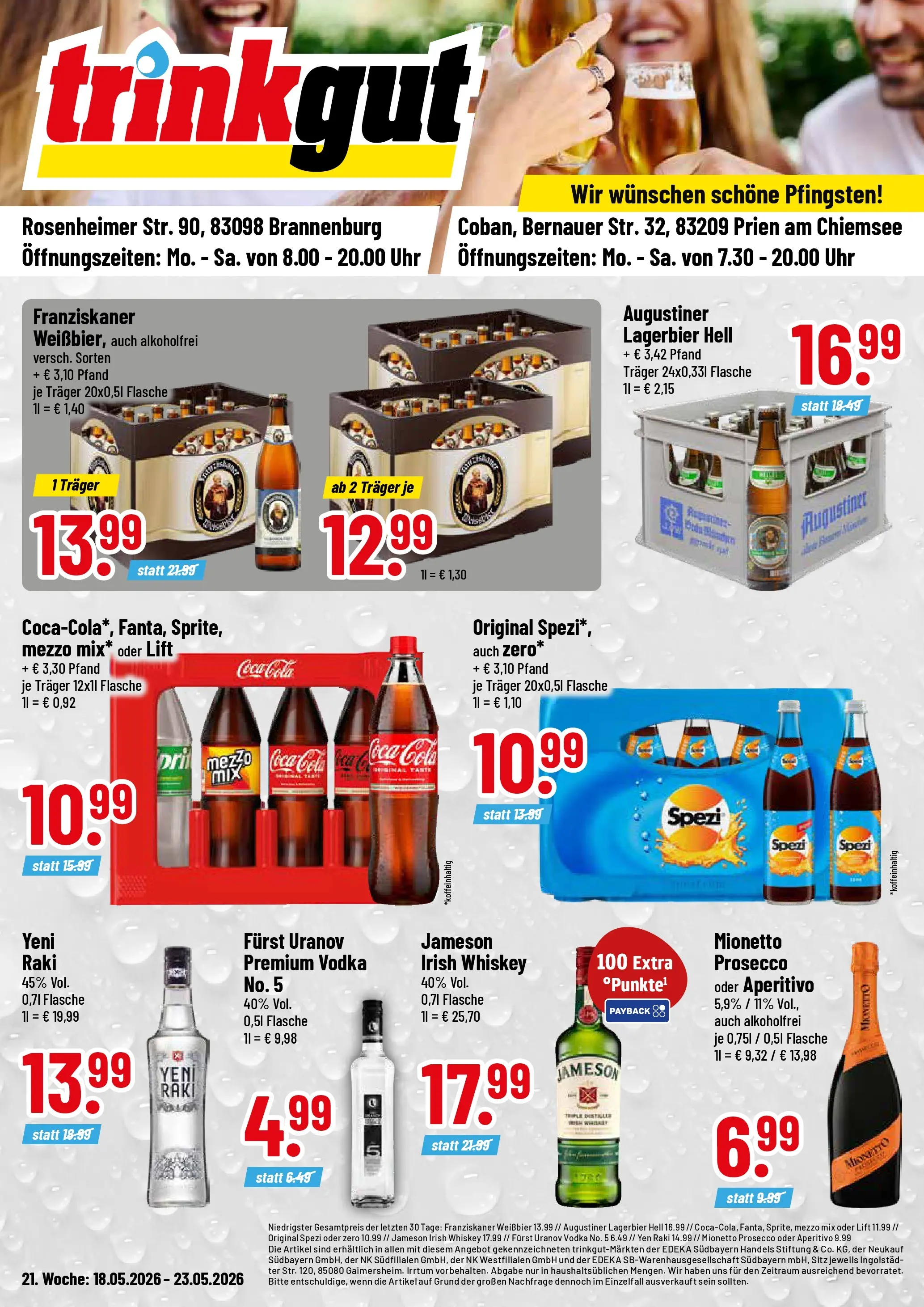Trinkgut Prospekt Prien Am Chiemsee	 (ab 17.05.2026) » Angebote online | Seite: 1 | Produkte: Weißbier, Prosecco, Whiskey, Uhr