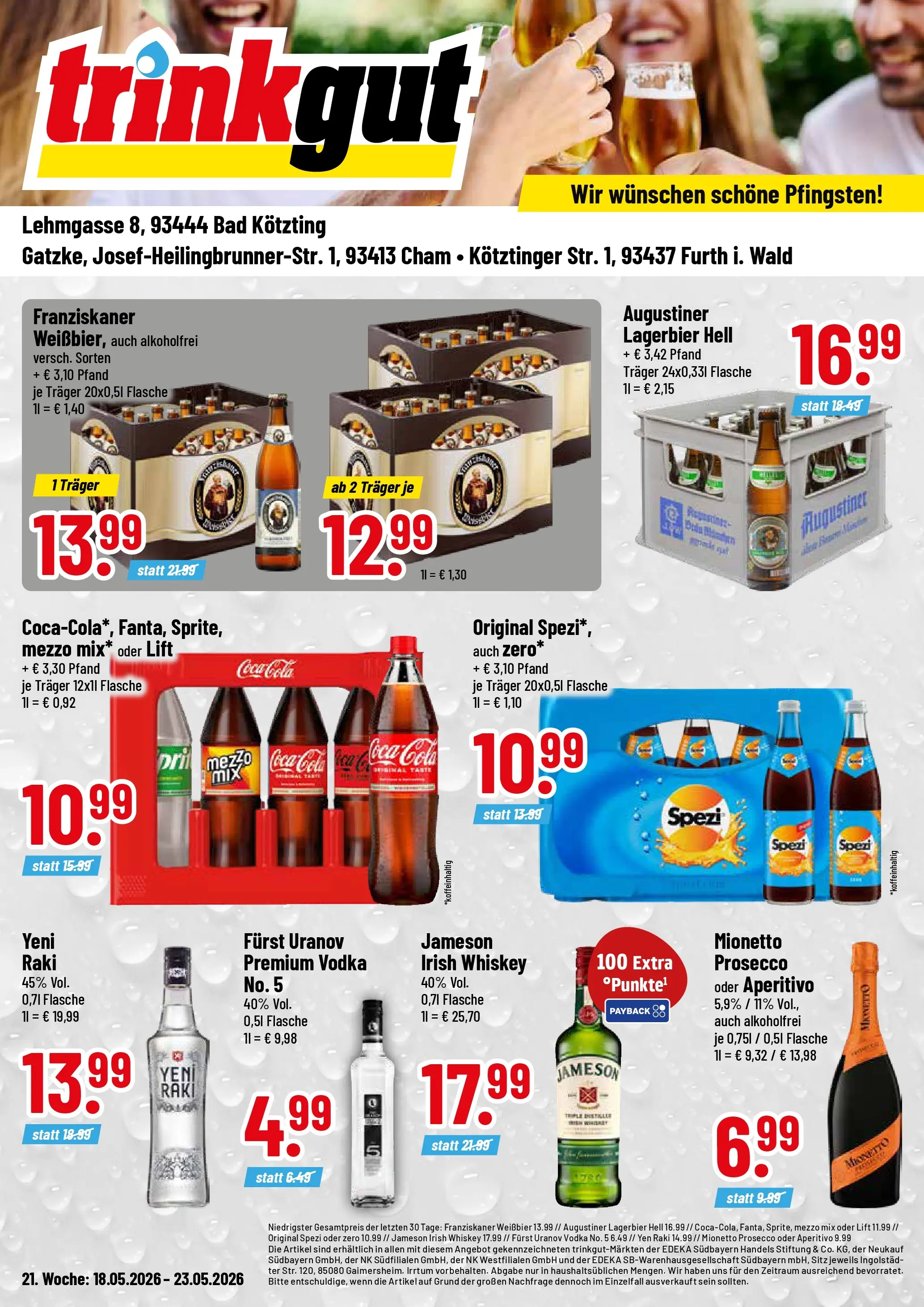 Trinkgut Prospekt Cham	 (ab 17.05.2026) » Angebote online | Seite: 1 | Produkte: Weißbier, Bad, Pril, Whiskey