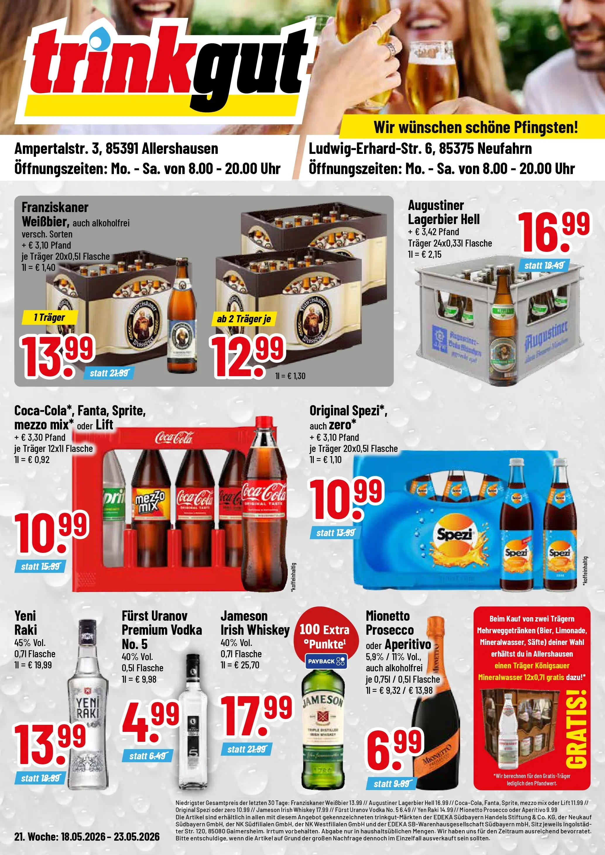 Trinkgut Prospekt Allershausen	 (ab 17.05.2026) » Angebote online | Seite: 1 | Produkte: Jameson, Prosecco, Vodka, Uhr