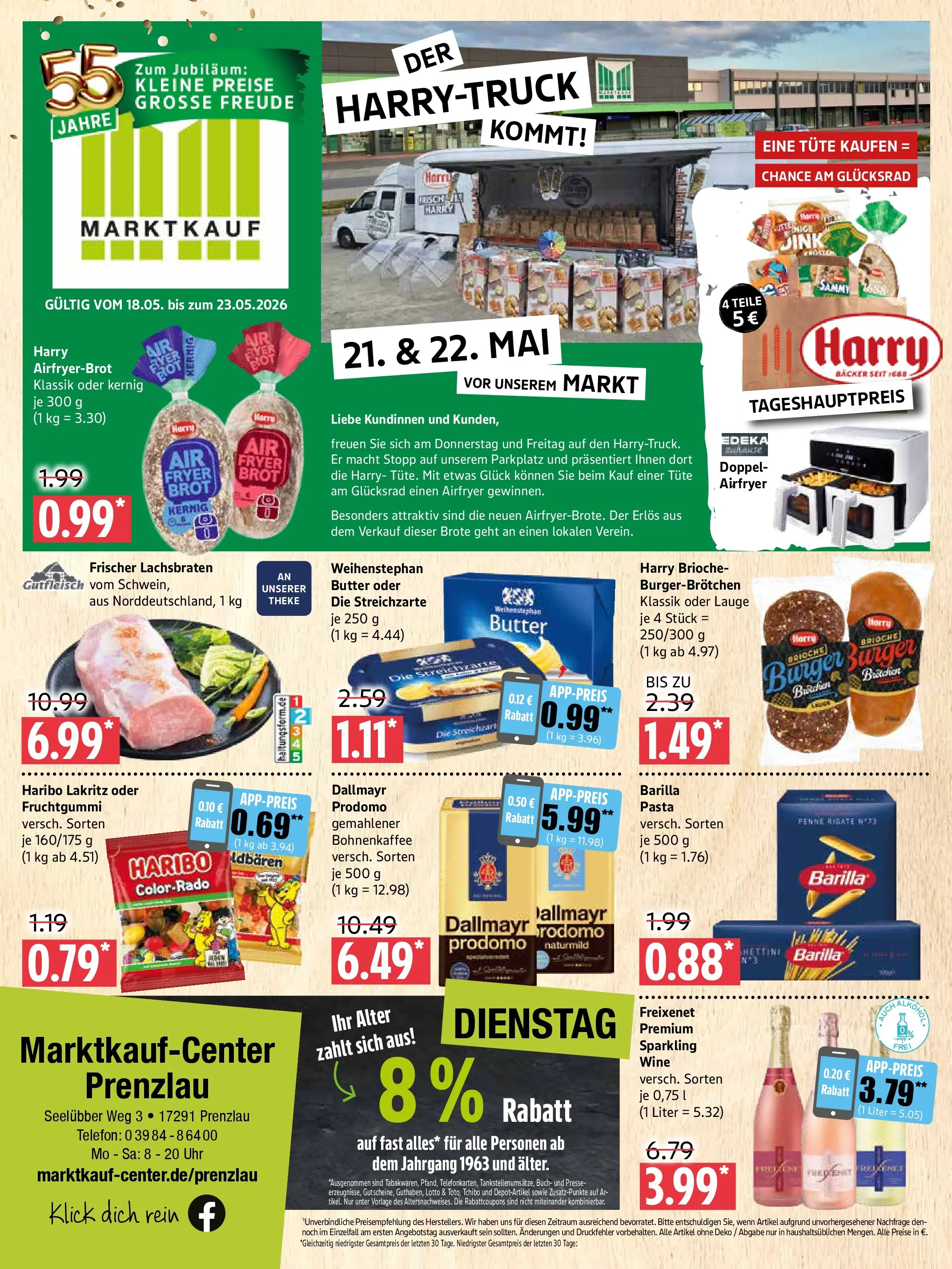 Marktkauf Prospekt Prenzlau (ab 17.05.2026) » Angebote online | Seite: 1 | Produkte: Presse, Butter, Barilla, Dallmayr