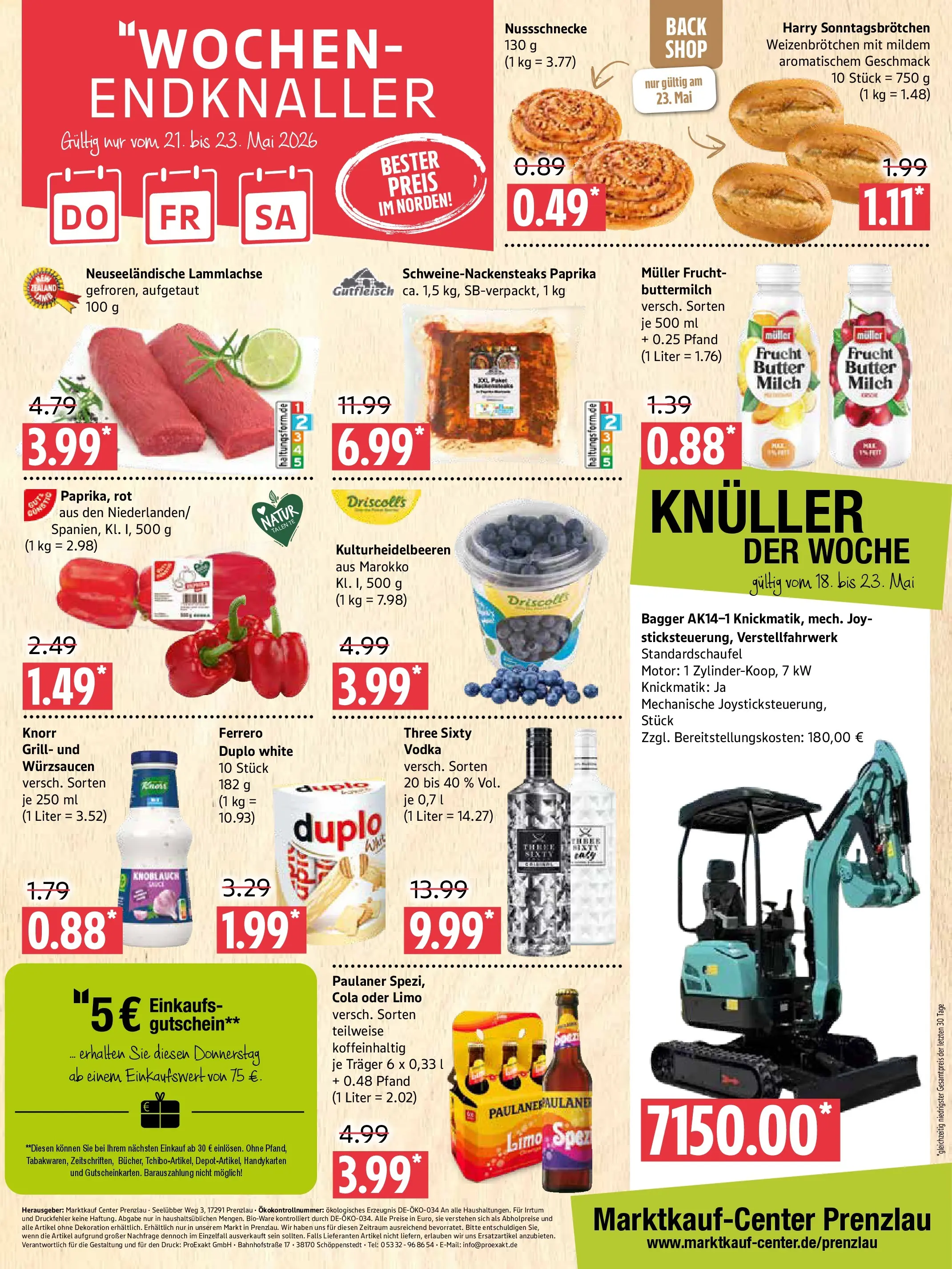 Marktkauf Prospekt Prenzlau (ab 17.05.2026) » Angebote online | Seite: 12 | Produkte: Buttermilch, Cola, Ferrero duplo, Knoblauch