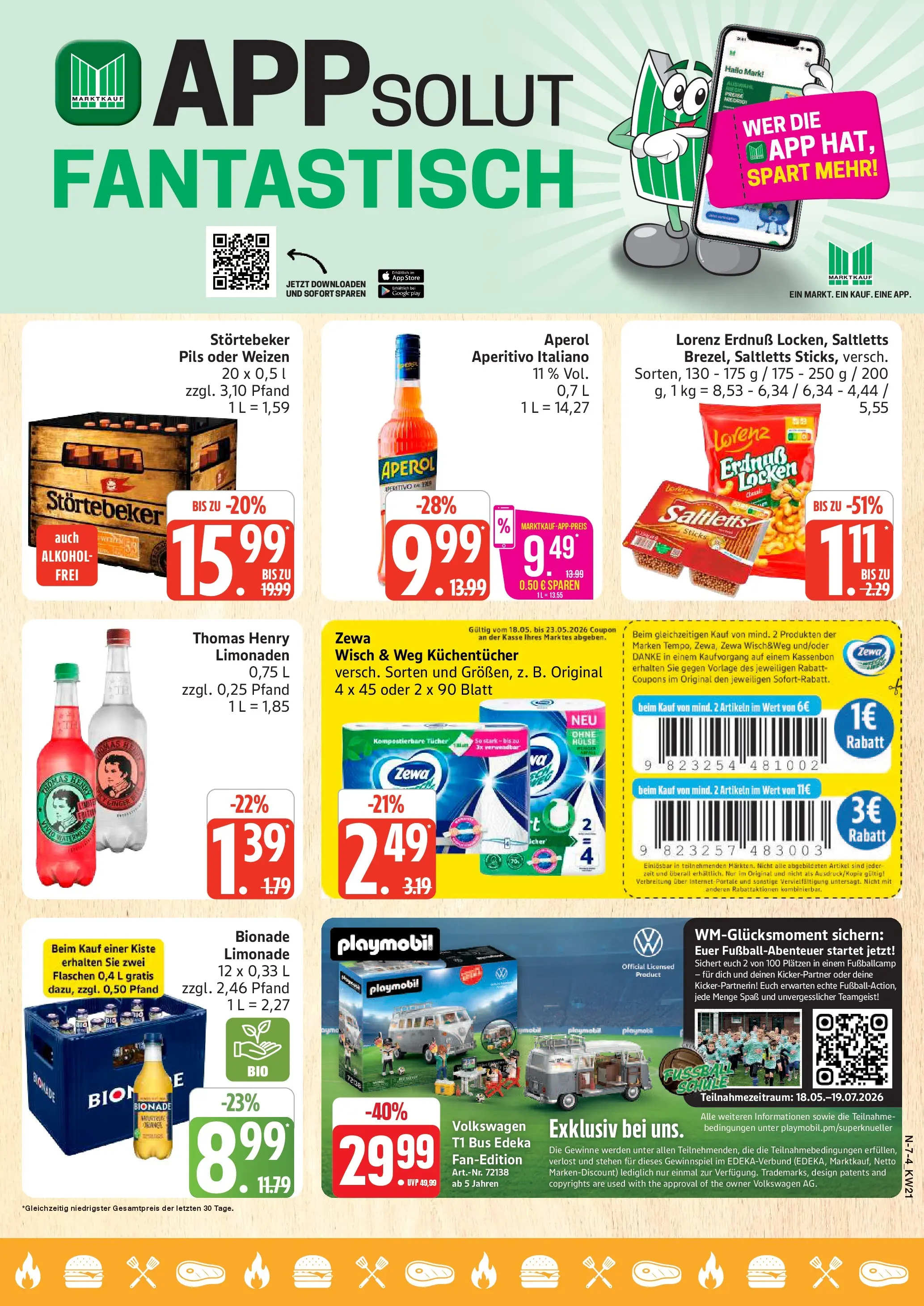 Marktkauf Prospekt Neuenkirchen (ab 17.05.2026) » Angebote online | Seite: 7 | Produkte: Pils, Zewa, Bionade, Aperol