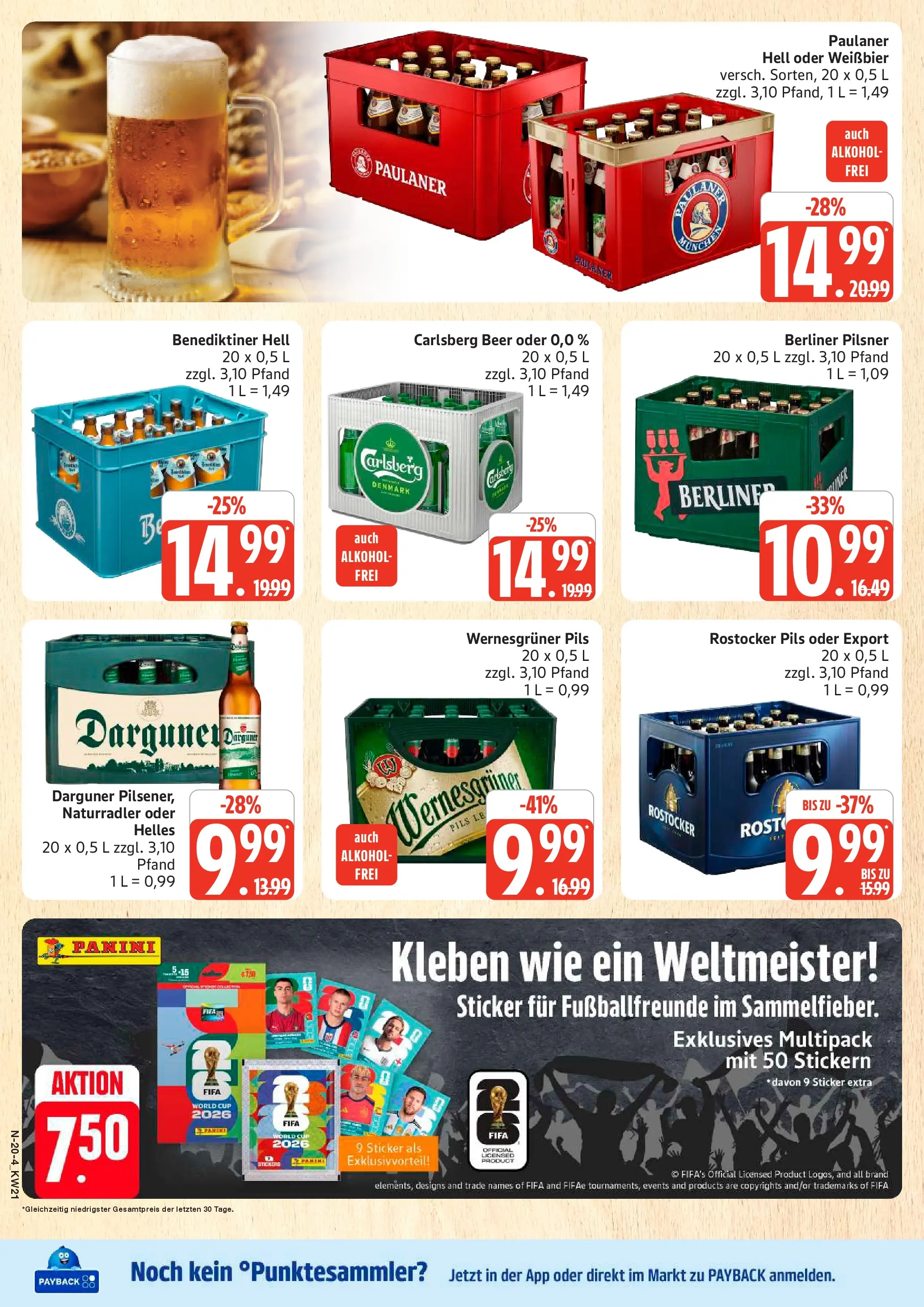 Marktkauf Prospekt Neuenkirchen (ab 17.05.2026) » Angebote online | Seite: 20 | Produkte: Berliner, Wernesgruner, Benediktiner hell, Paulaner