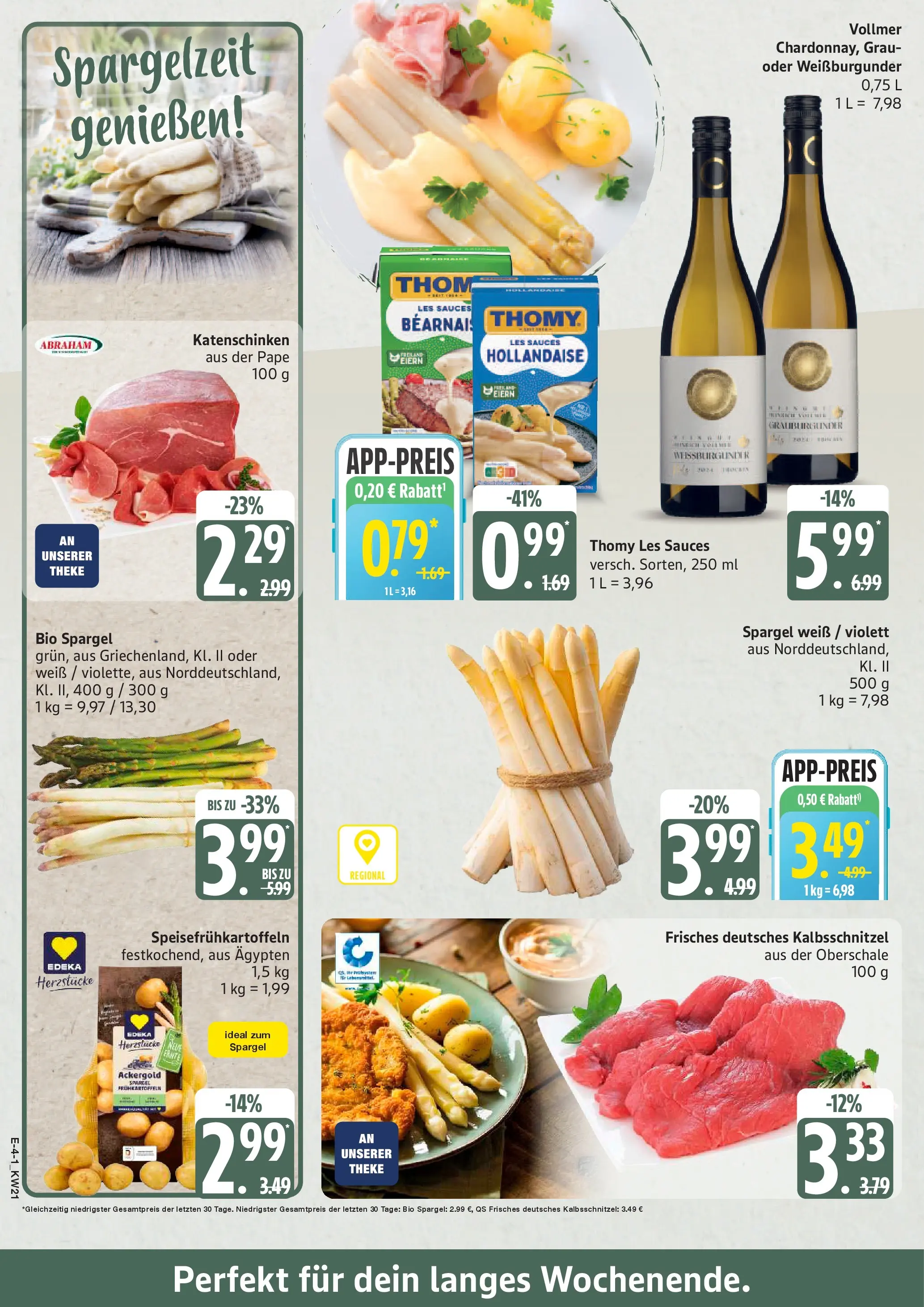 Edeka prospekt Bad Schwartau	 (ab 17.05.2026) » Angebote Online | Seite: 4 | Produkte: Thomy les sauces, Theke, Spargel