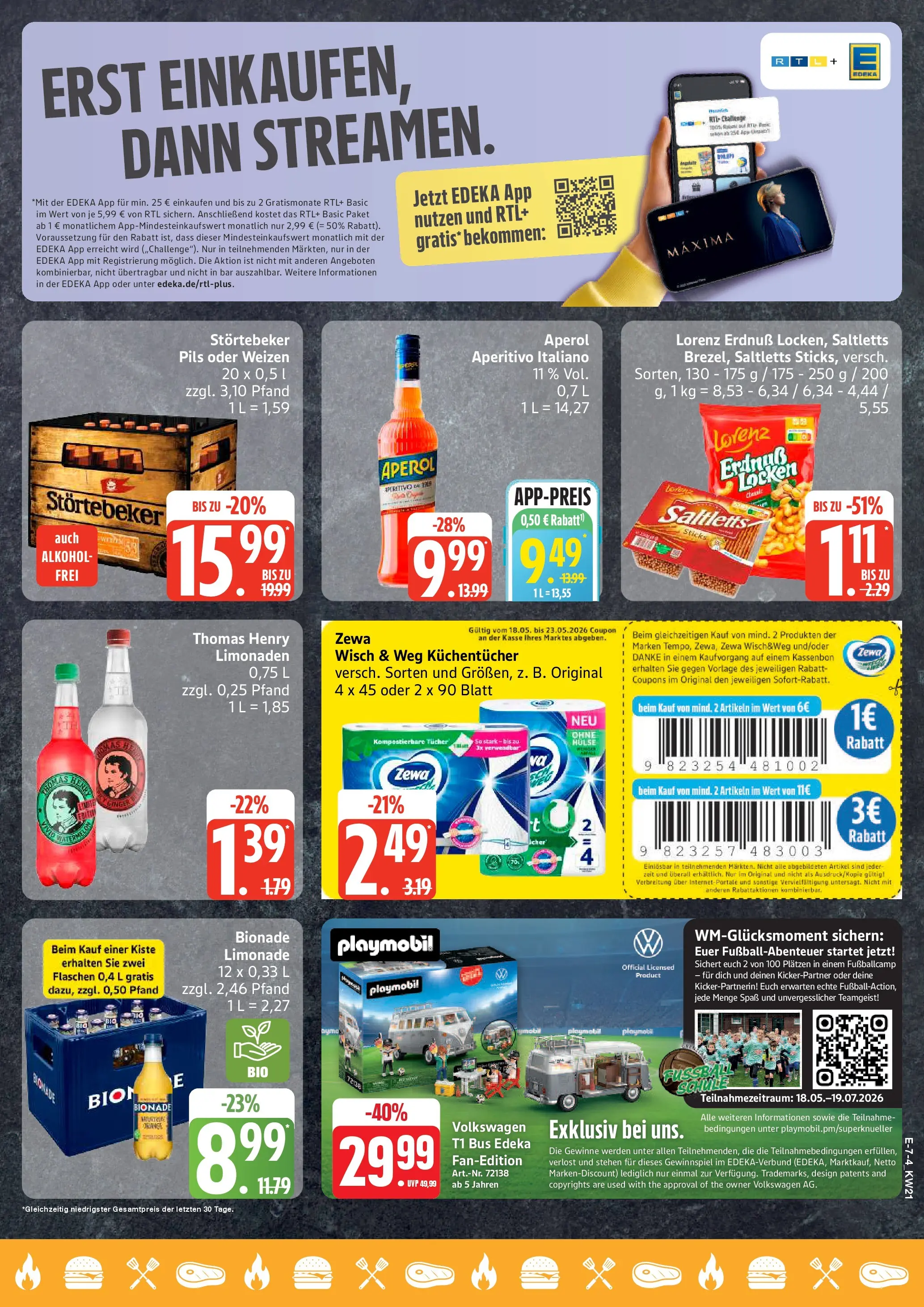 Edeka prospekt Rostock	 (ab 17.05.2026) » Angebote Online | Seite: 7 | Produkte: Pils, Zewa, Limonade, Fußball