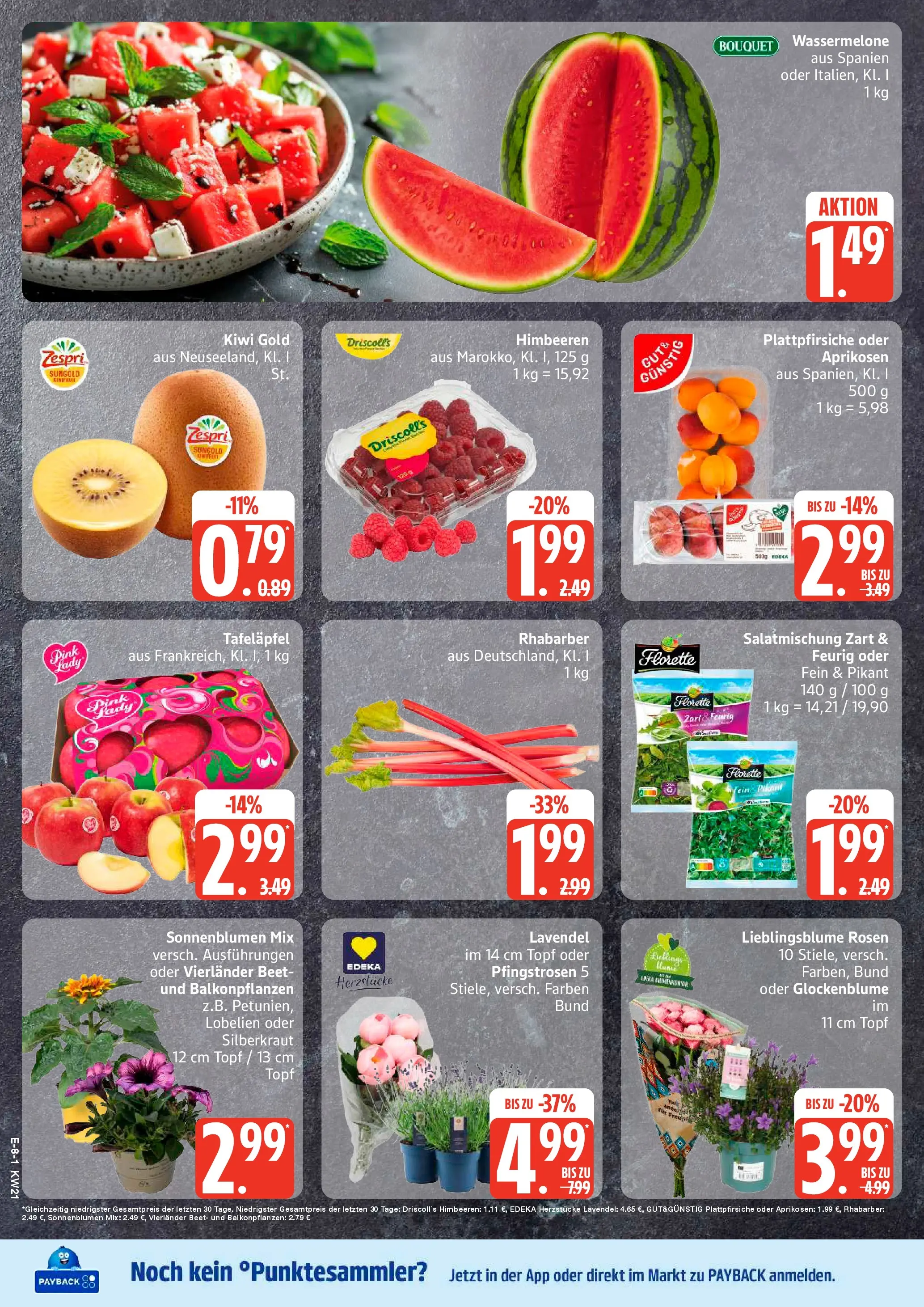 Edeka prospekt Bad Schwartau	 (ab 17.05.2026) » Angebote Online | Seite: 8 | Produkte: Himbeeren, Wassermelone, Rhabarber, Lavendel
