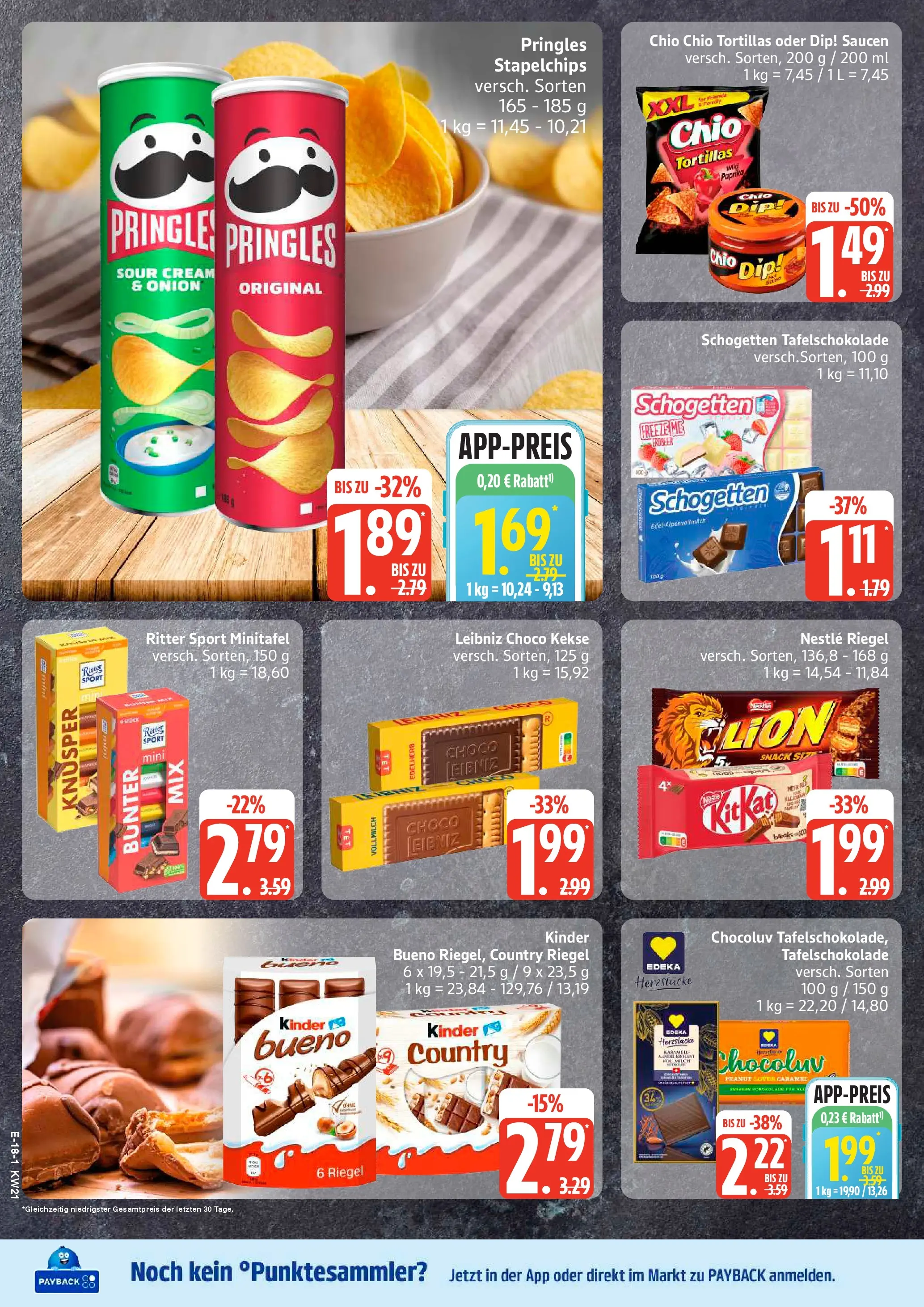 Edeka prospekt Bad Schwartau	 (ab 17.05.2026) » Angebote Online | Seite: 19 | Produkte: Ritter sport, Paprika, Chio tortillas, Pringles