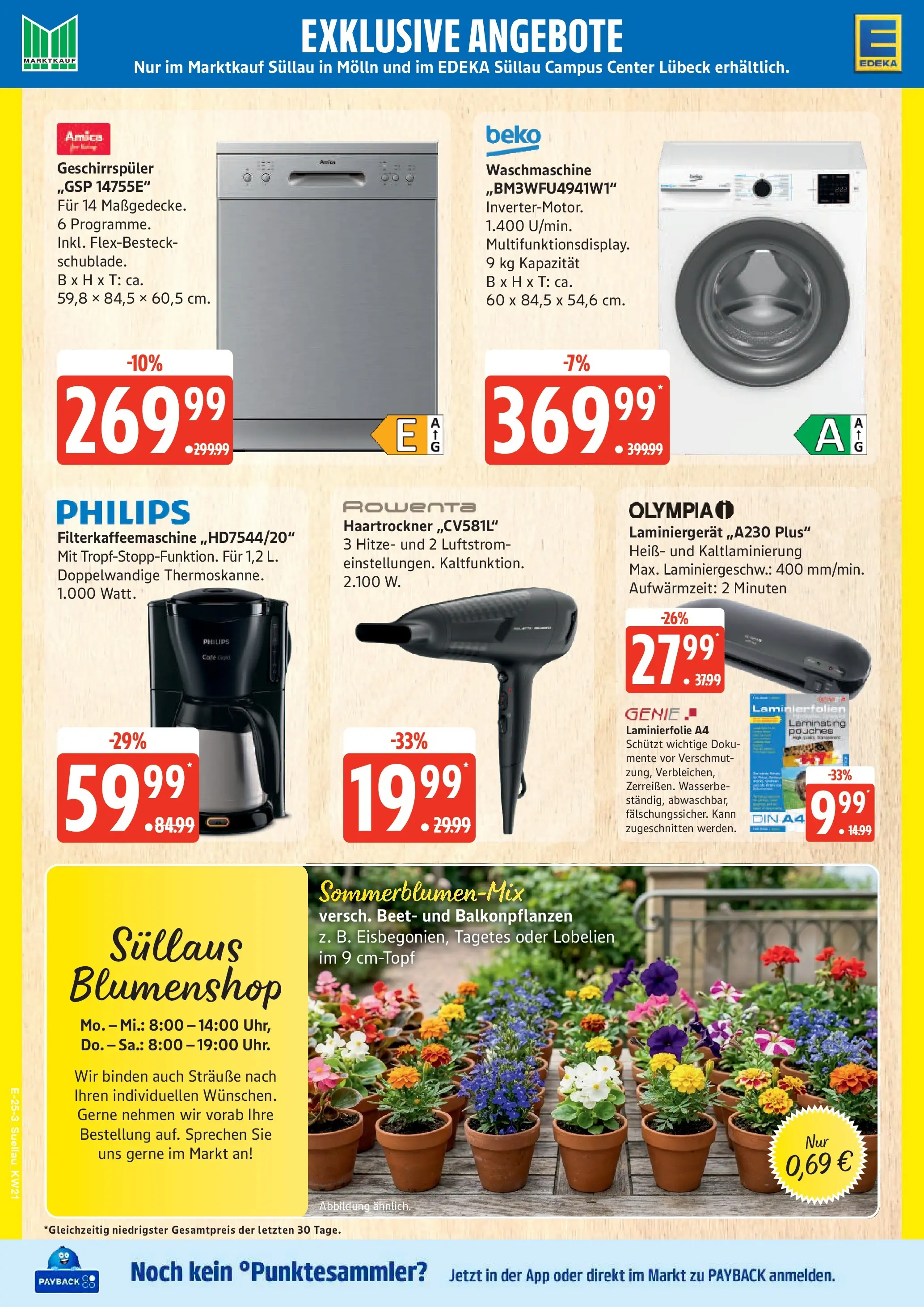 Edeka prospekt Ratzeburg	 (ab 17.05.2026) » Angebote Online | Seite: 25 | Produkte: Laminator, Geschirrspüler, Waschmaschine, Filterkaffeemaschine