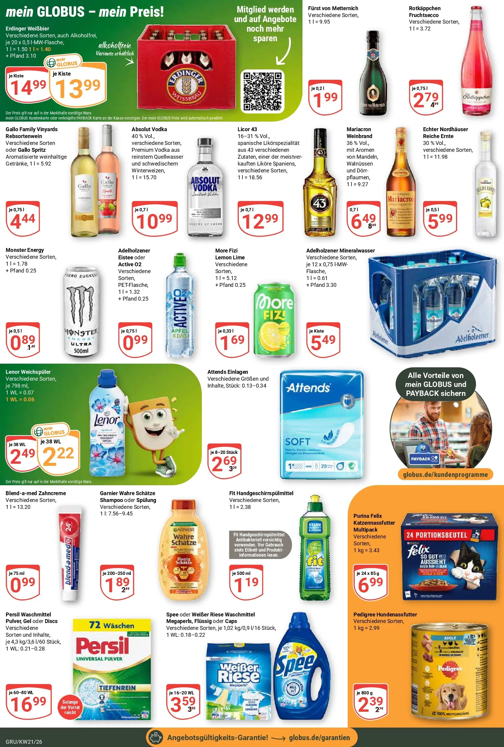 Globus Prospekt Grünstadt	 (ab 17.05.2026) » Angebote online | Seite: 3 | Produkte: Weißbier, Mineralwasser, Monster, Spee