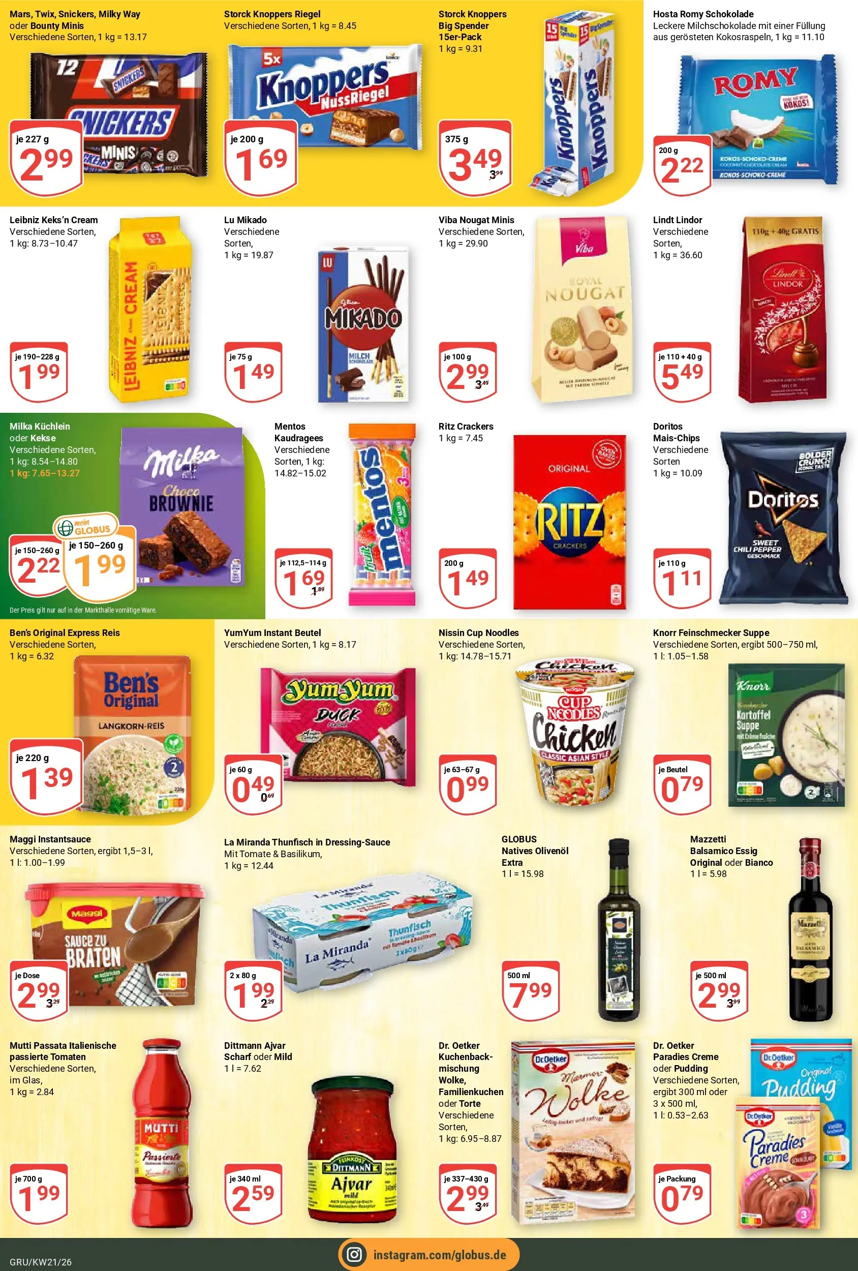 Globus Prospekt Grünstadt	 (ab 17.05.2026) » Angebote online | Seite: 14 | Produkte: Thunfisch, Olivenol, Pudding, Knoppers