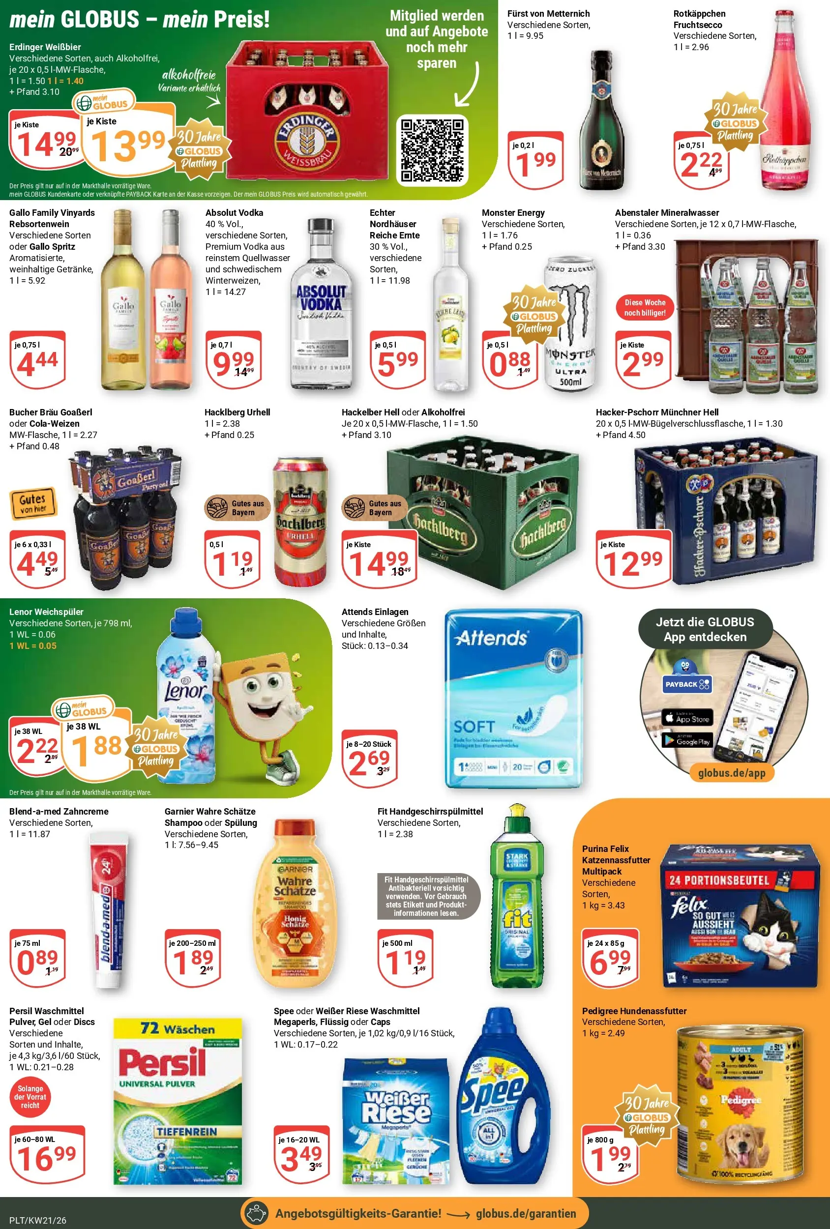 Globus Prospekt Plattling	 (ab 17.05.2026) » Angebote online | Seite: 7 | Produkte: Weißbier, Waschmittel, Pedigree, Vodka