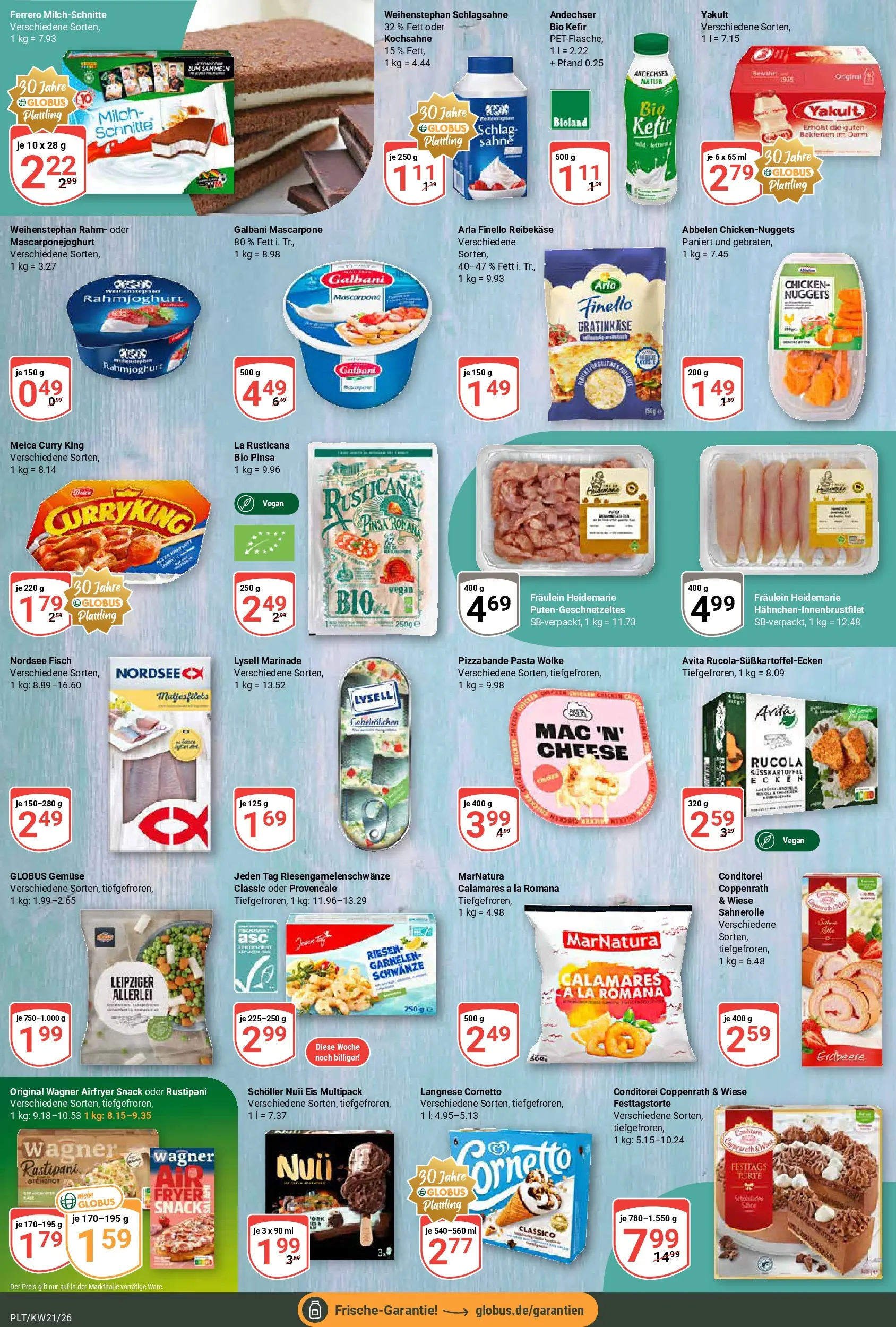 Globus Prospekt Plattling	 (ab 17.05.2026) » Angebote online | Seite: 13 | Produkte: Nuii eis, Garnelen, Gemüse, Sahne